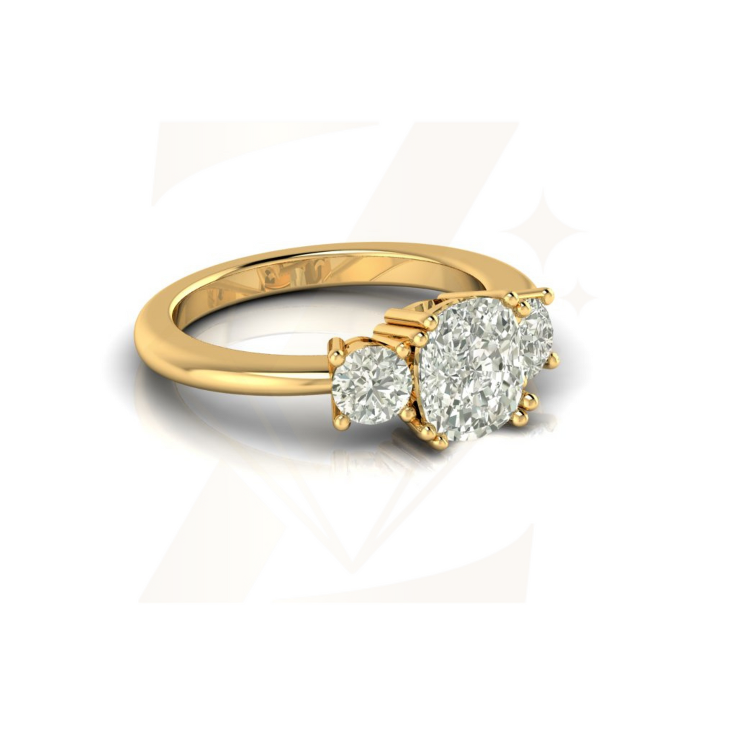 3.10 CTW Cushion Cut Ring - Zuvelio.com