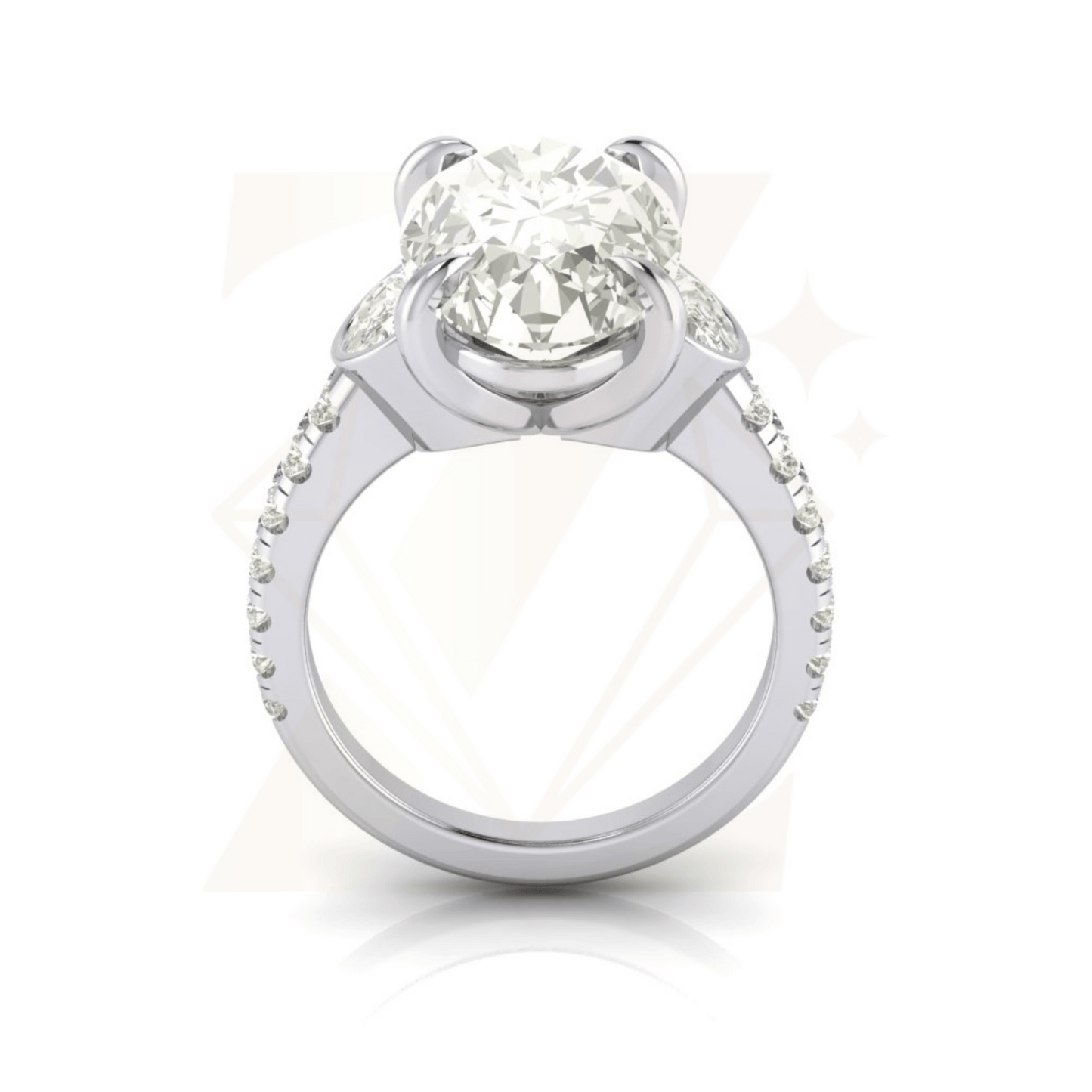 7.96 CTW  Oval Cut Ring - Zuvelio.com