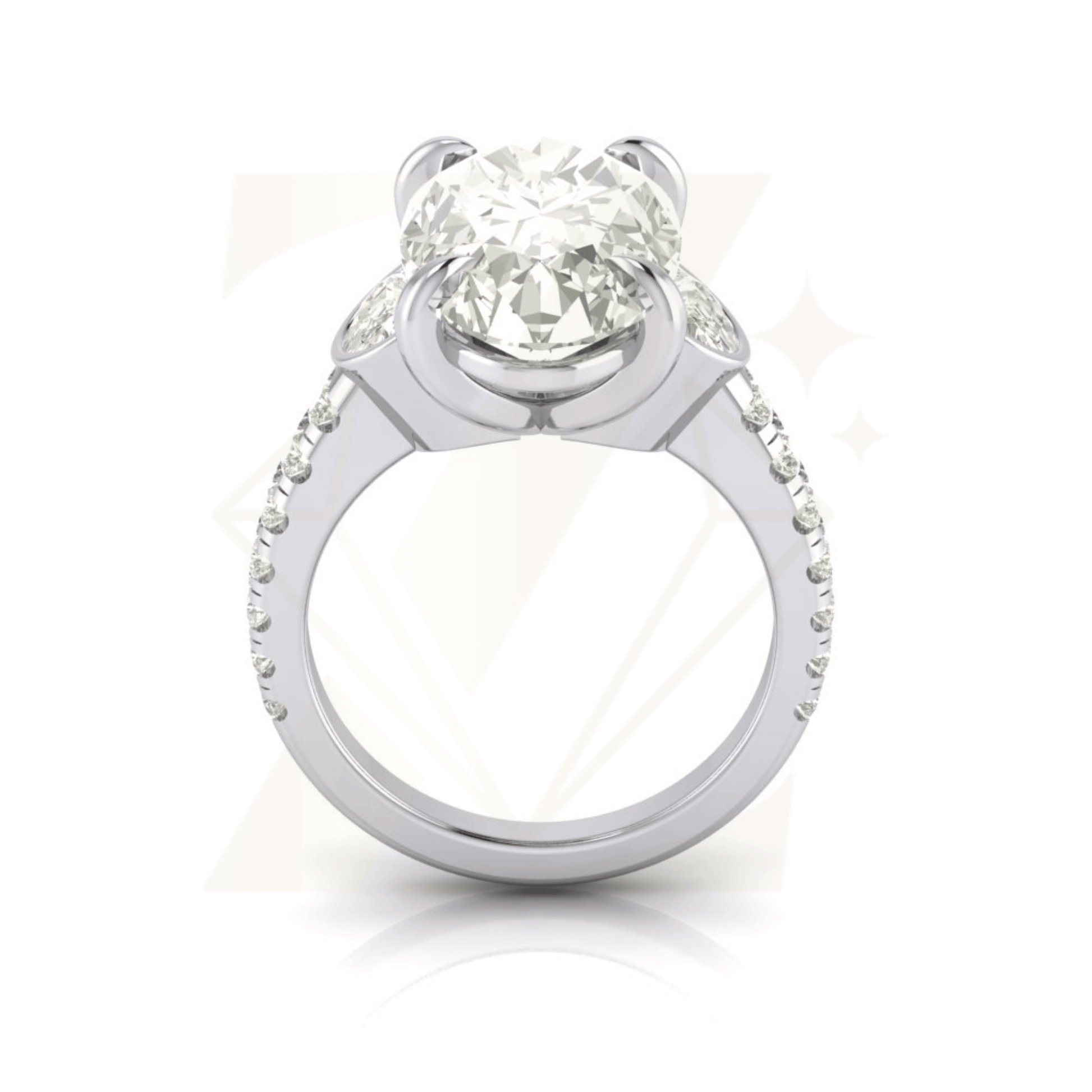 7.96 CTW  Oval Cut Ring - Zuvelio.com