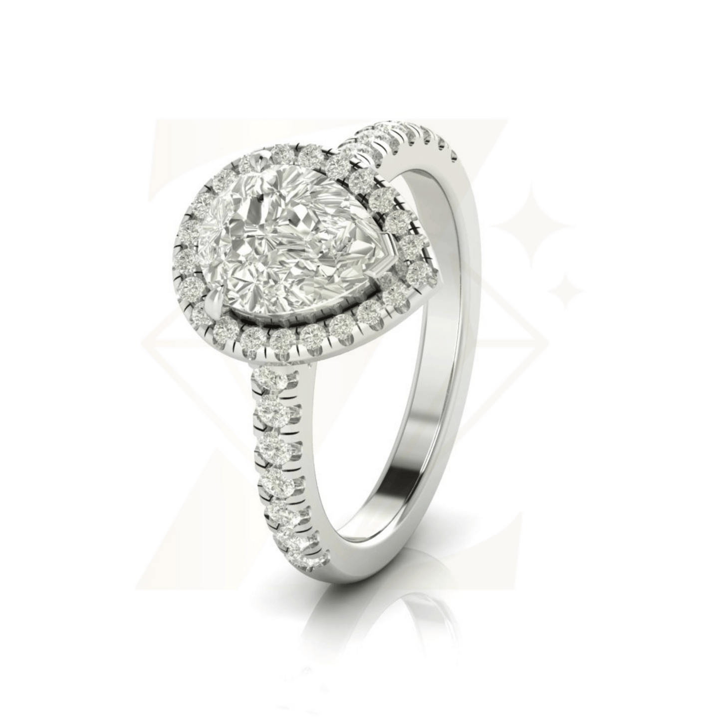 3.66 CTW Pear Cut Ring - Zuvelio.com