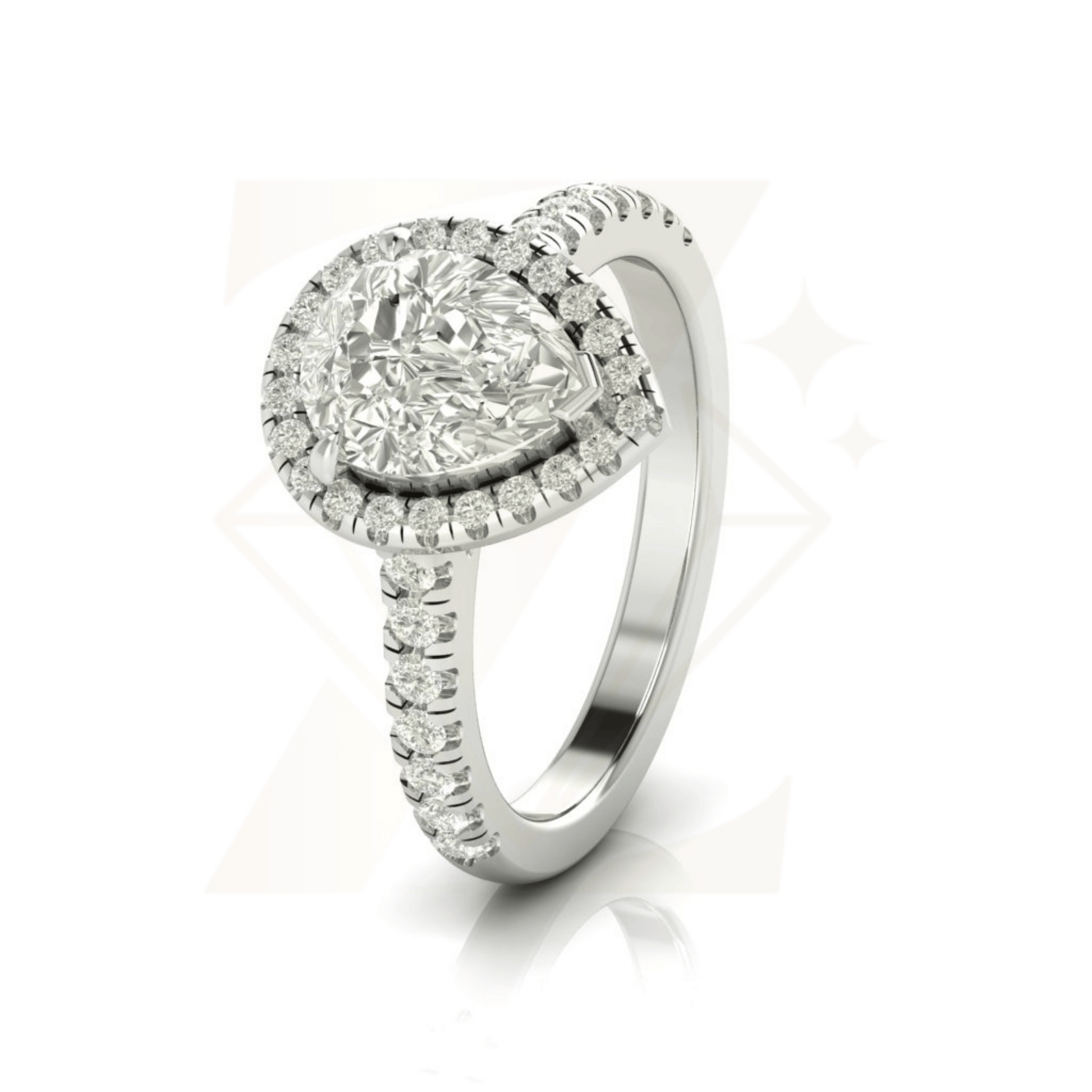 3.66 CTW Pear Cut Ring - Zuvelio.com