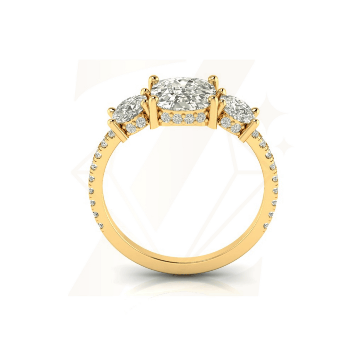 3.50 CTW Cushion Cut Ring - Zuvelio.com