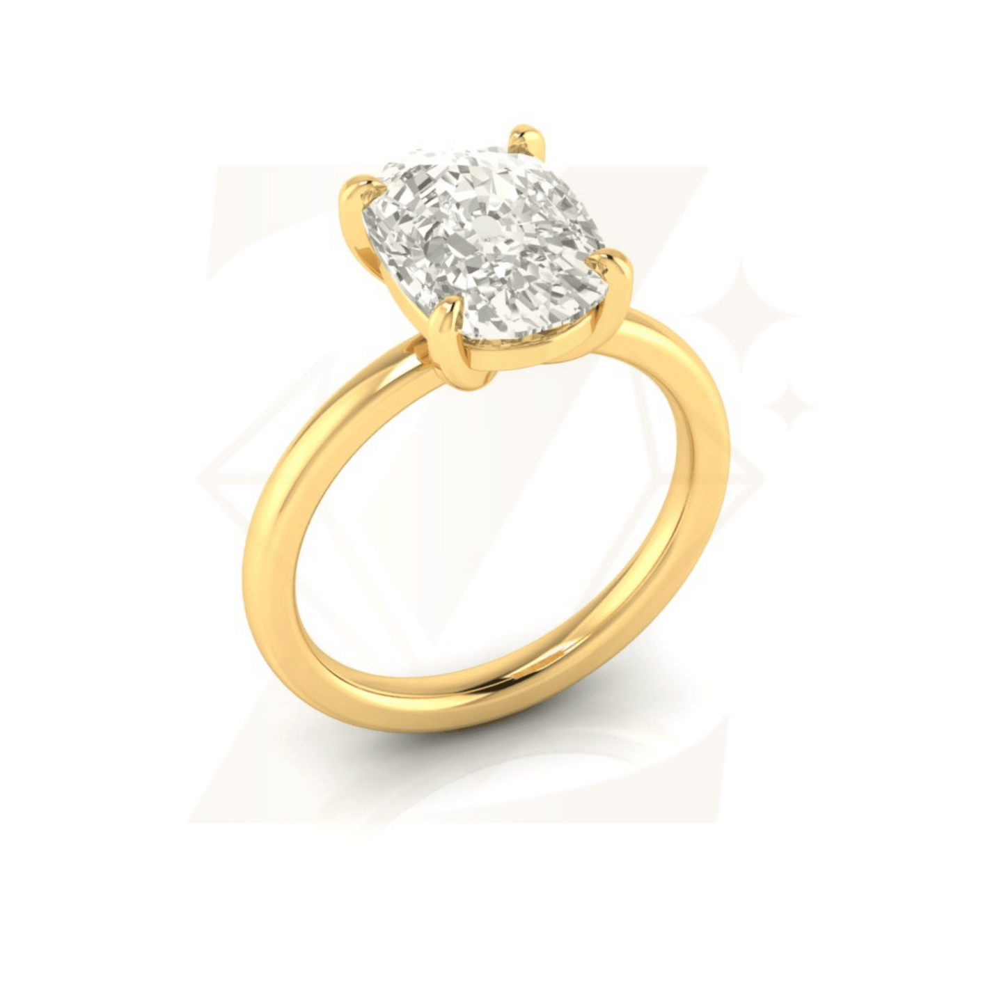 5.27 CTW Cushion Cut Ring - Zuvelio.com