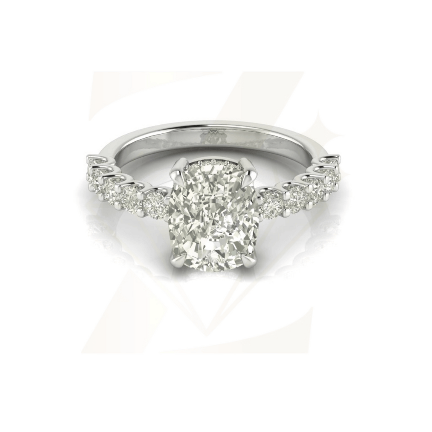 4.50 CTW Cushion Cut Ring - Zuvelio.com