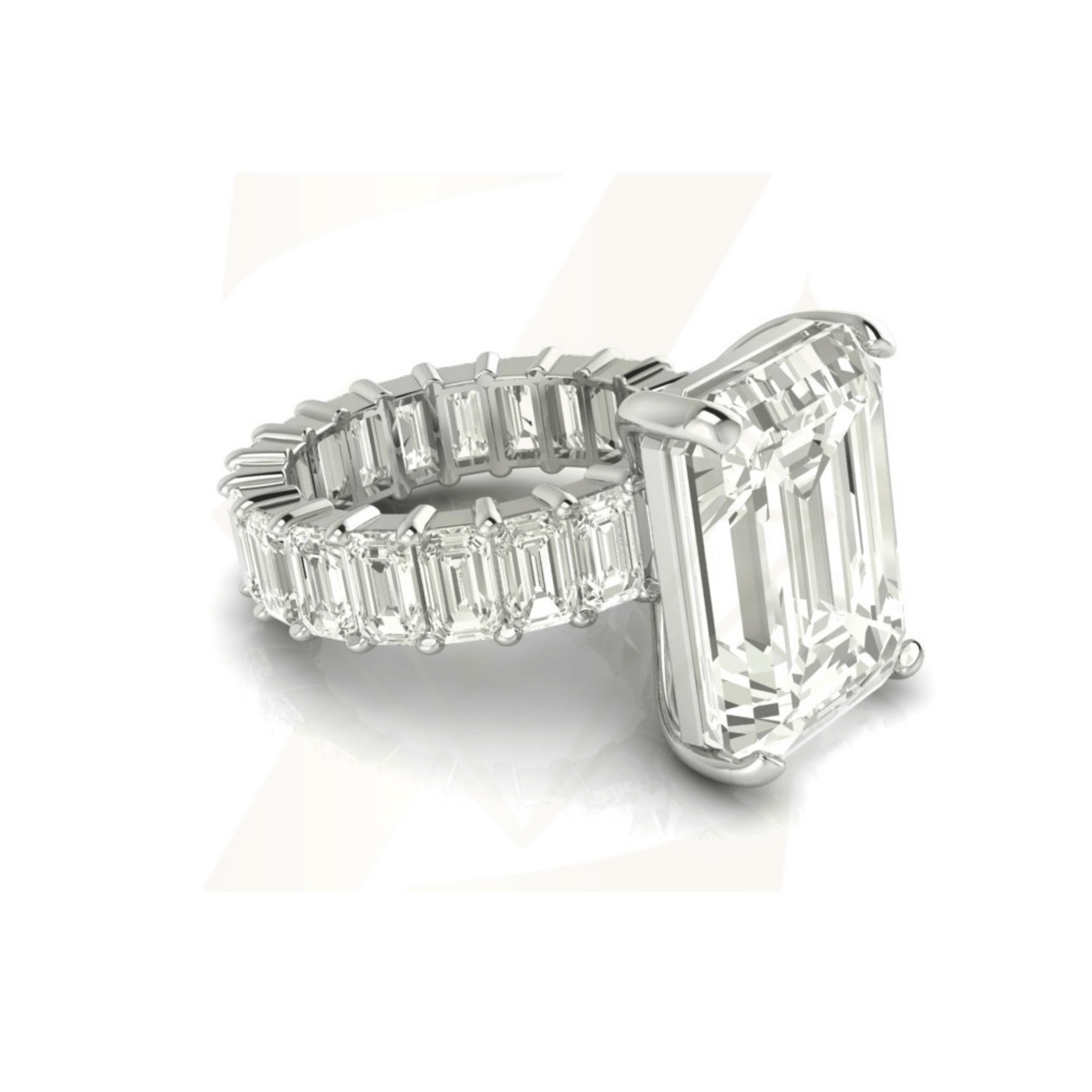 18.62 CTW Emerald Cut Ring - Zuvelio.com