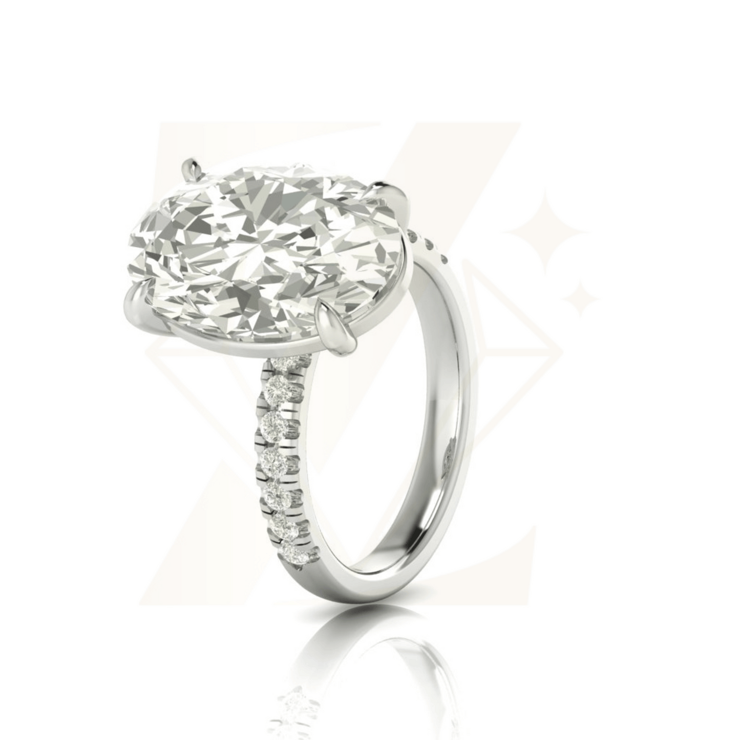 8.04 CTW Oval Cut Ring - Zuvelio.com