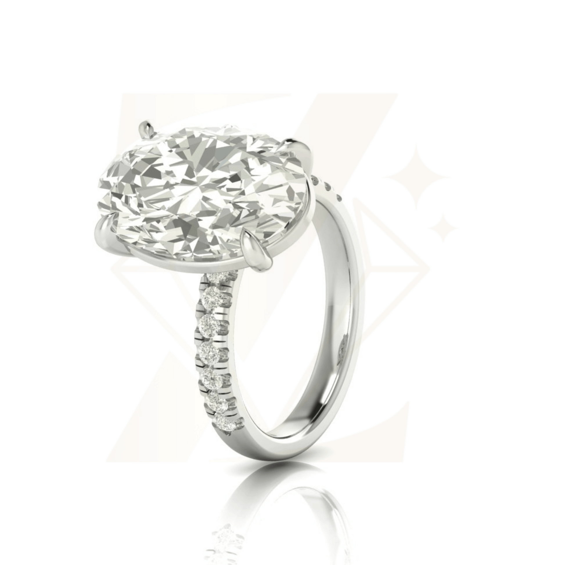 8.04 CTW Oval Cut Ring - Zuvelio.com
