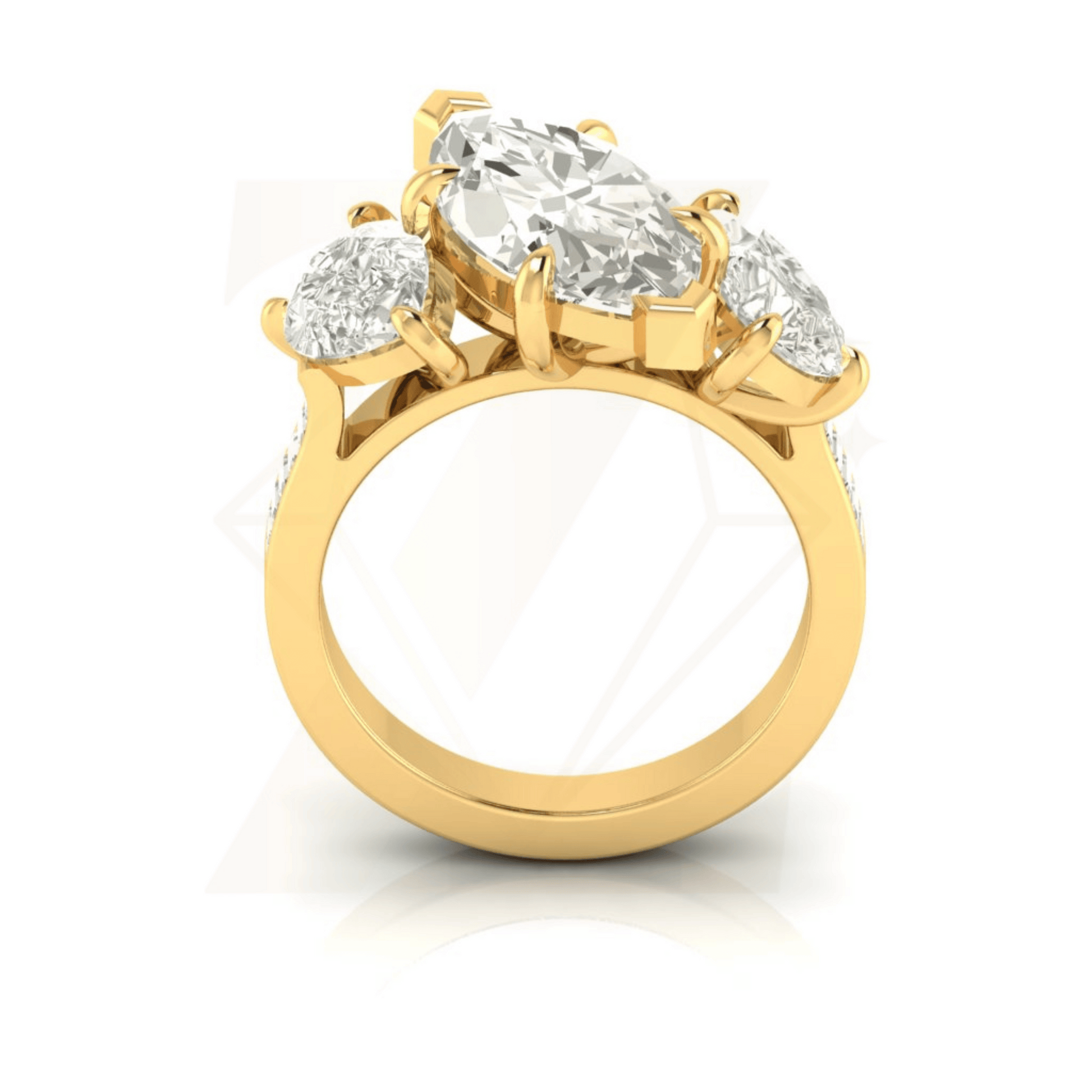 4.31 CTW Three Stone Cut Ring - Zuvelio.com