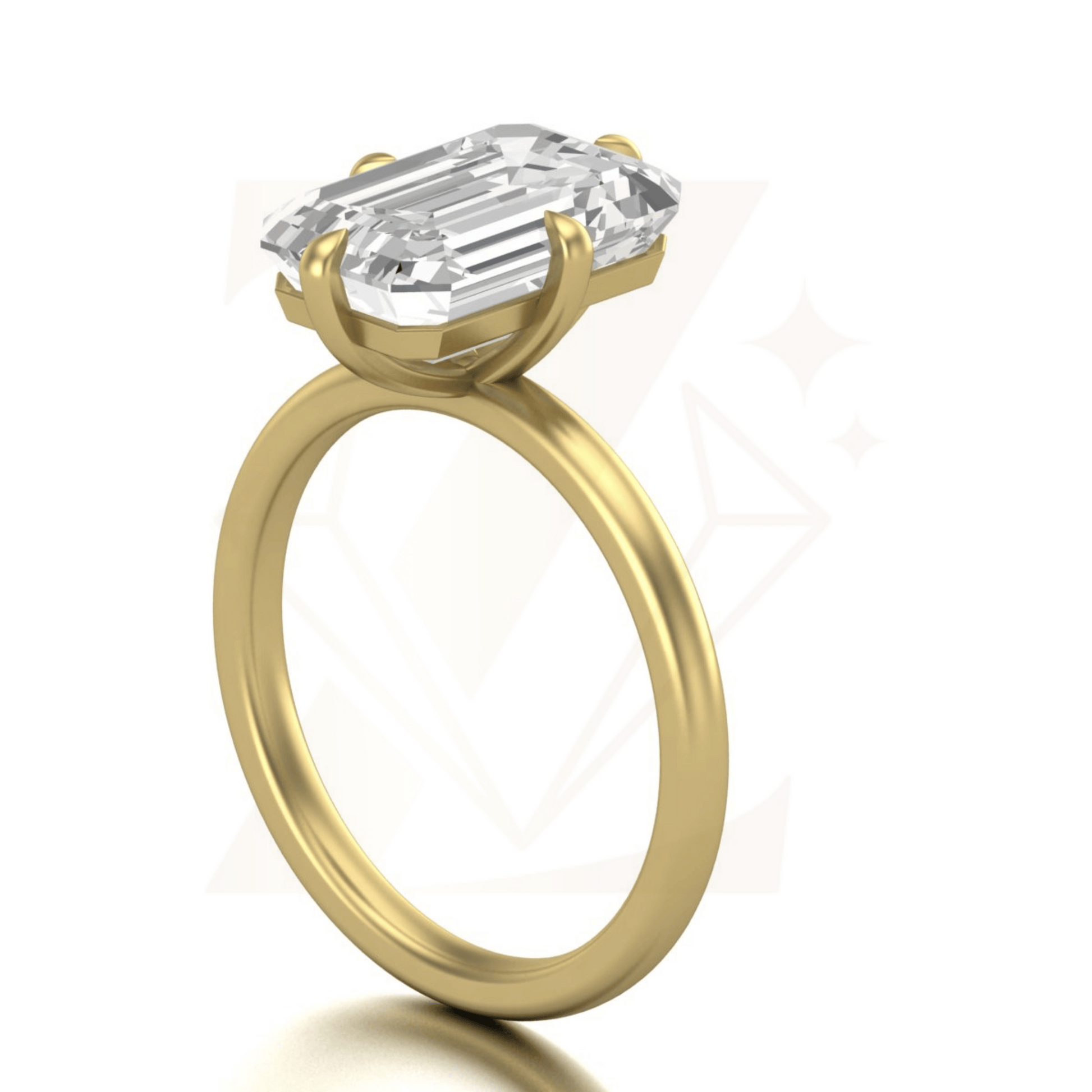 5.35 CTW Emerald Cut Ring - Zuvelio.com