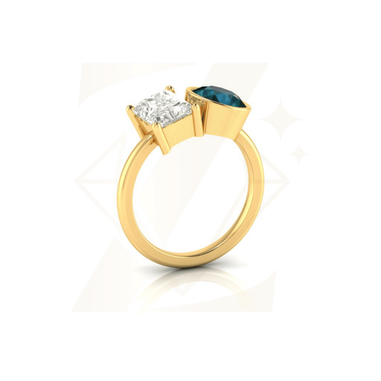 3.13 CTW Radiant And Round Cut Ring - Zuvelio.com