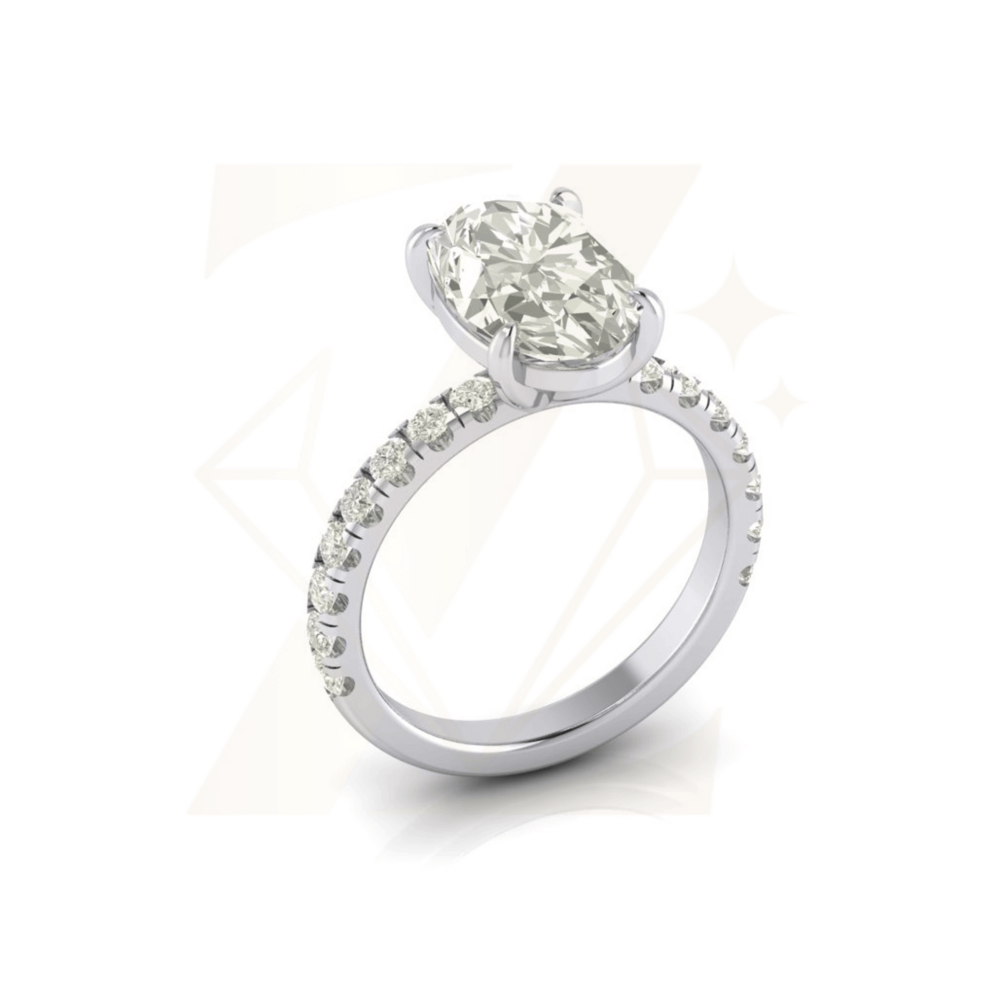 3.81 CTW Oval And Round Cut Ring - Zuvelio.com