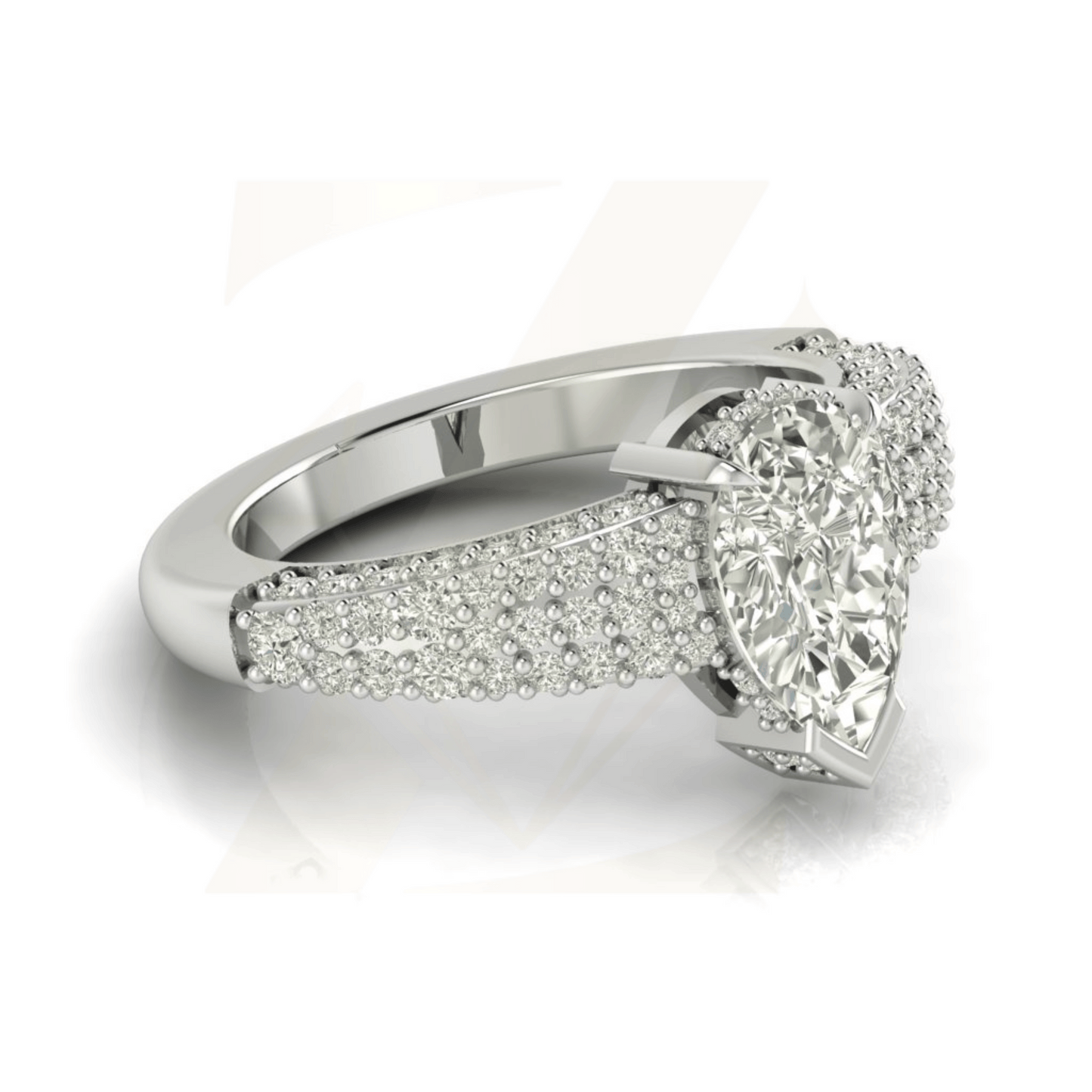 2.00 CTW Pear Cut Ring - Zuvelio.com