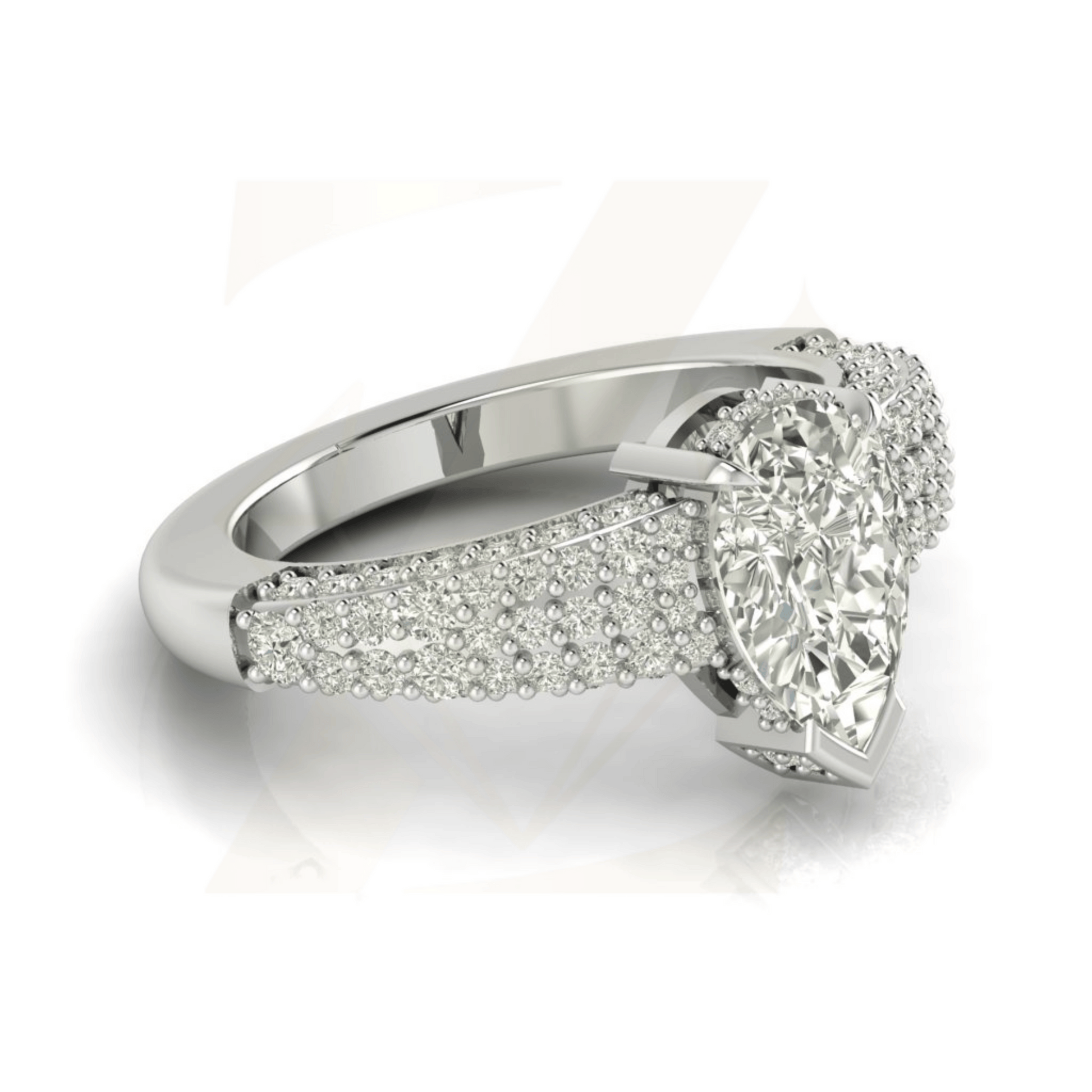 2.00 CTW Pear Cut Ring - Zuvelio.com