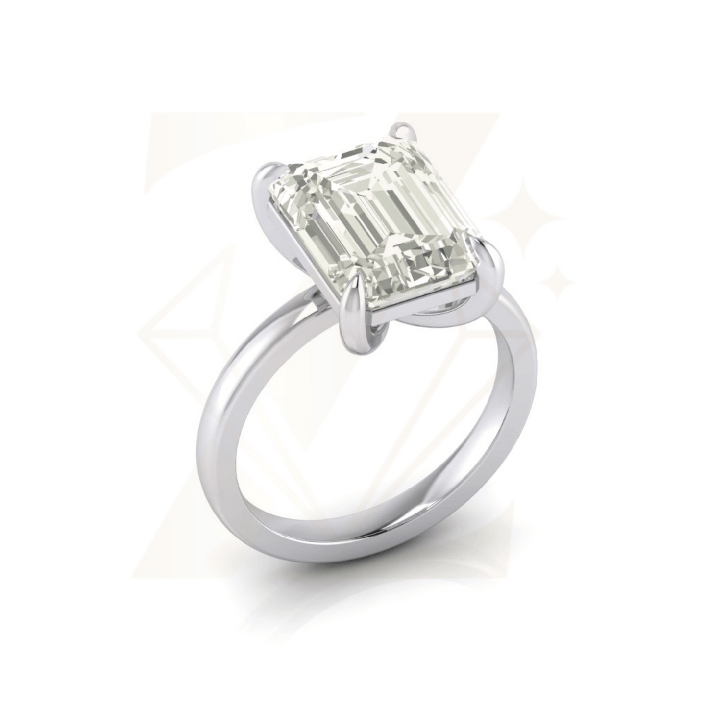 5.66 CTW Emerald Cut Ring - Zuvelio.com