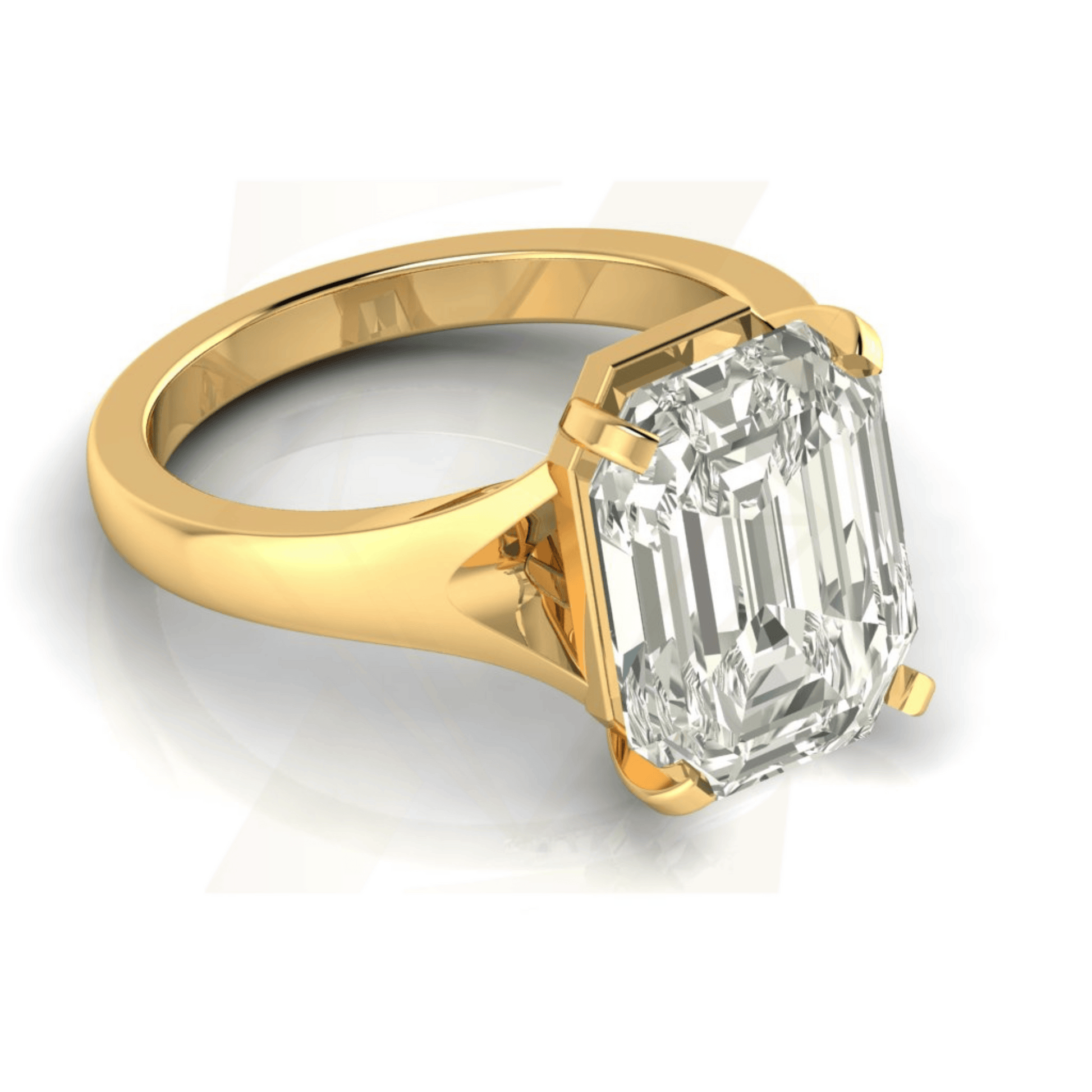 7.00 CTW Emerald Cut Ring - Zuvelio.com