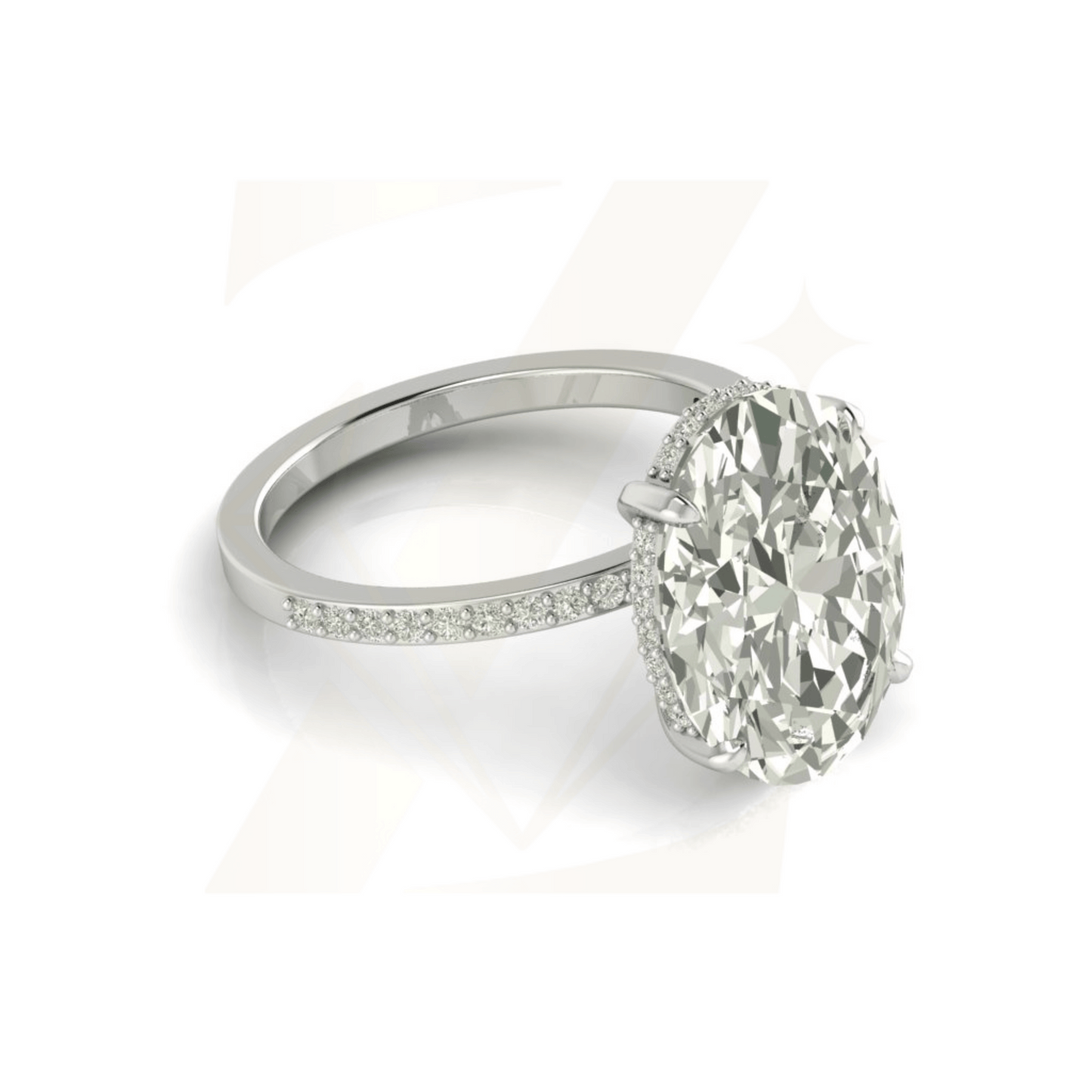 7.00 CTW Oval Cut Ring - Zuvelio.com