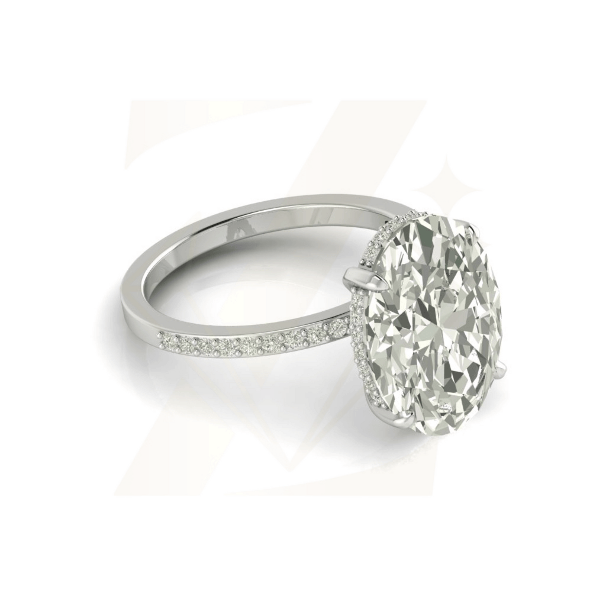 7.00 CTW Oval Cut Ring - Zuvelio.com