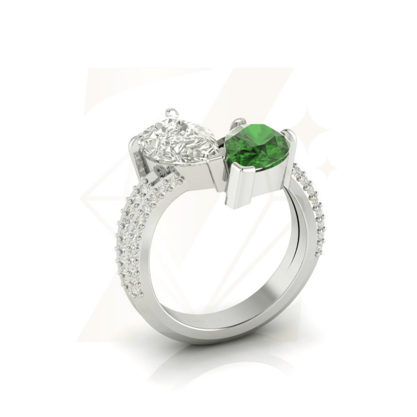 2.99 Pear And Round Cut Ring - Zuvelio.com