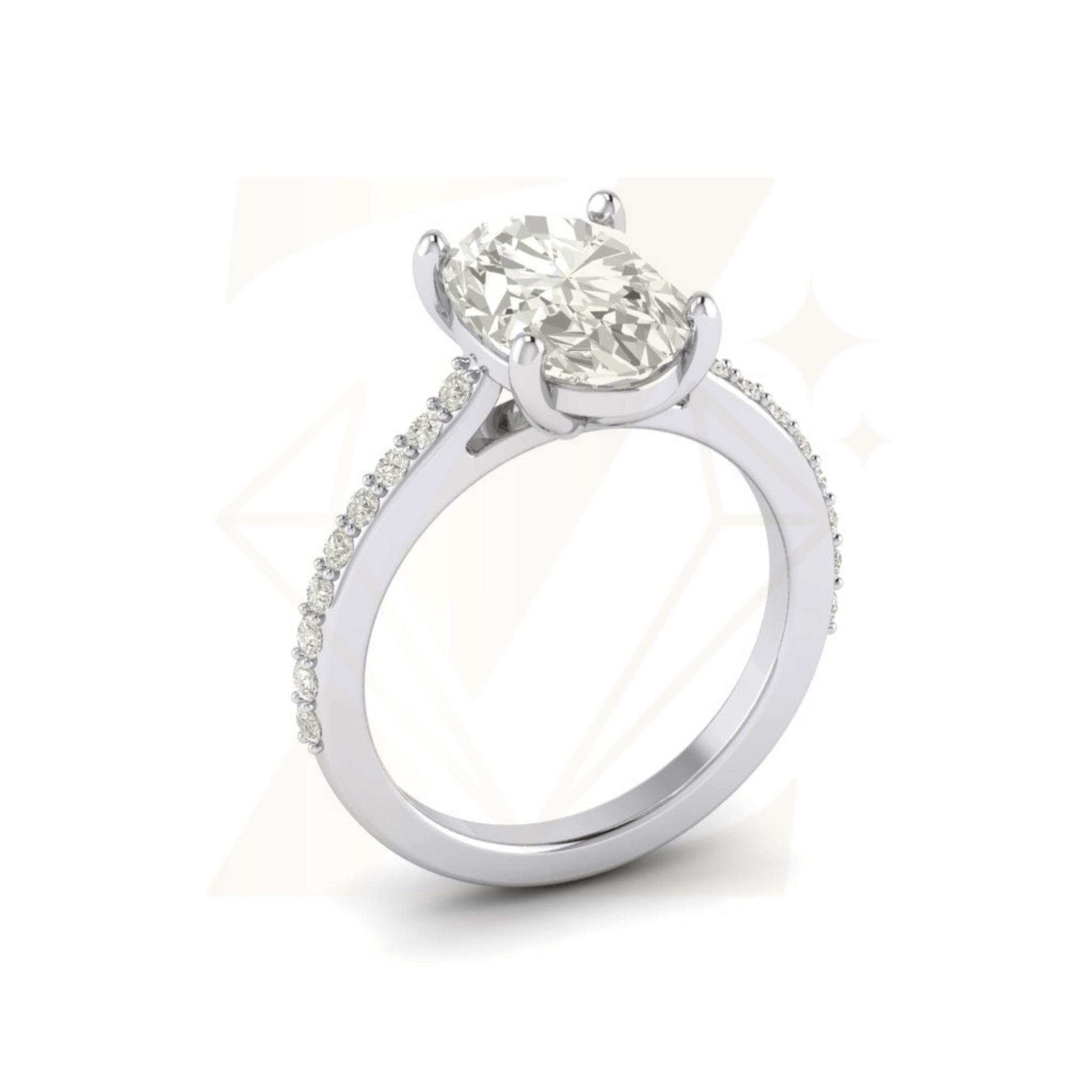 3.37 CTW Oval And Round Cut Ring - Zuvelio.com