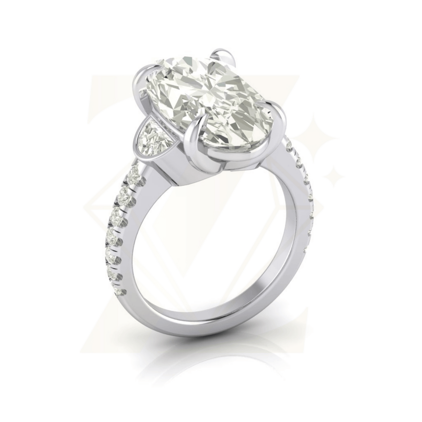 7.96 CTW  Oval Cut Ring - Zuvelio.com