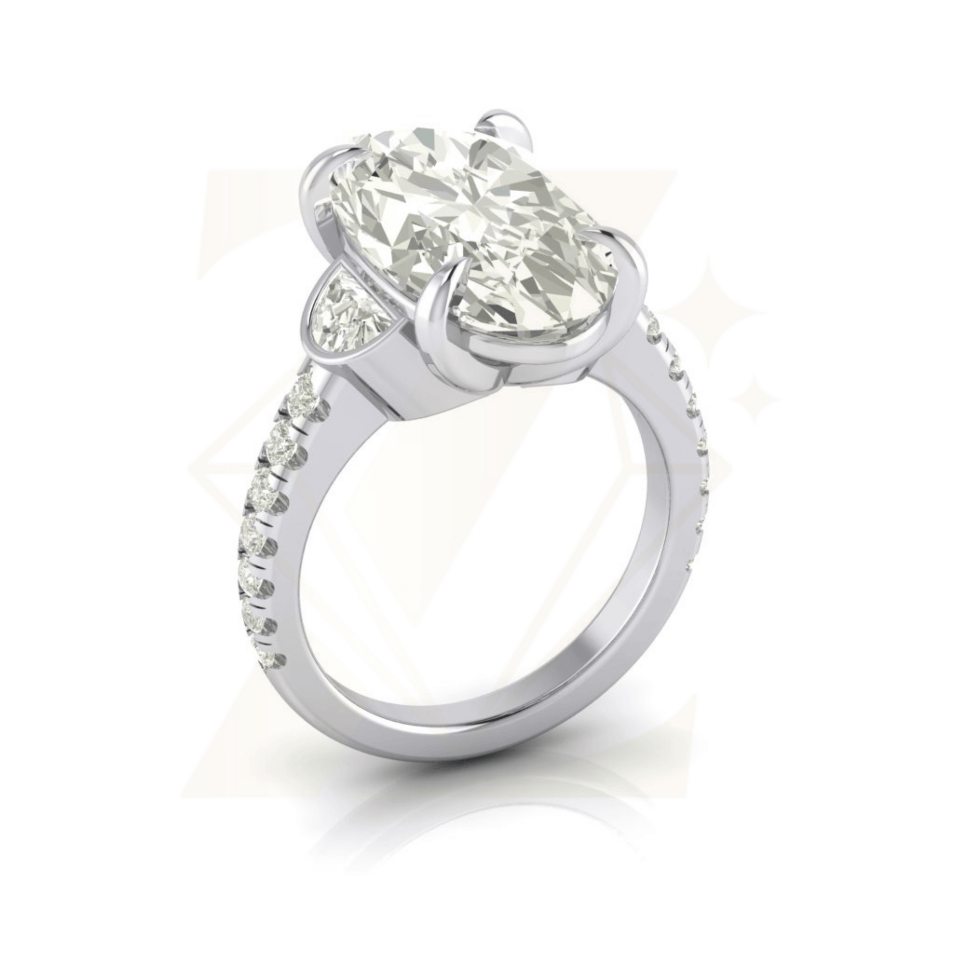 7.96 CTW  Oval Cut Ring - Zuvelio.com