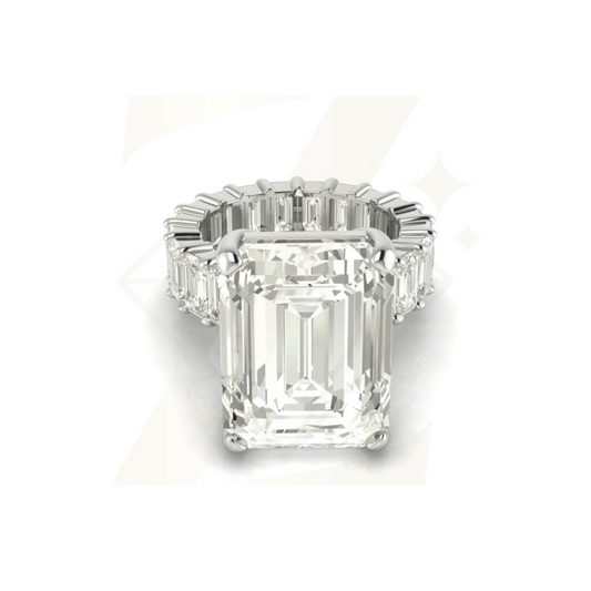 18.62 CTW Emerald Cut Ring - Zuvelio.com