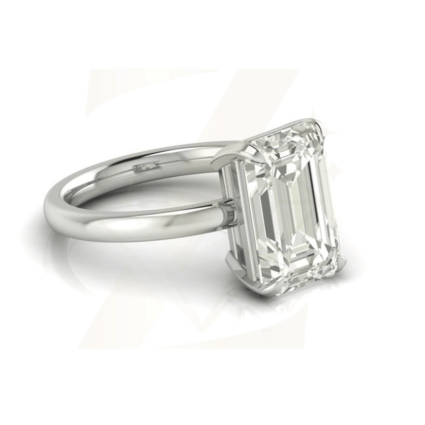 4.47 CTW Emerald Cut Ring - Zuvelio.com