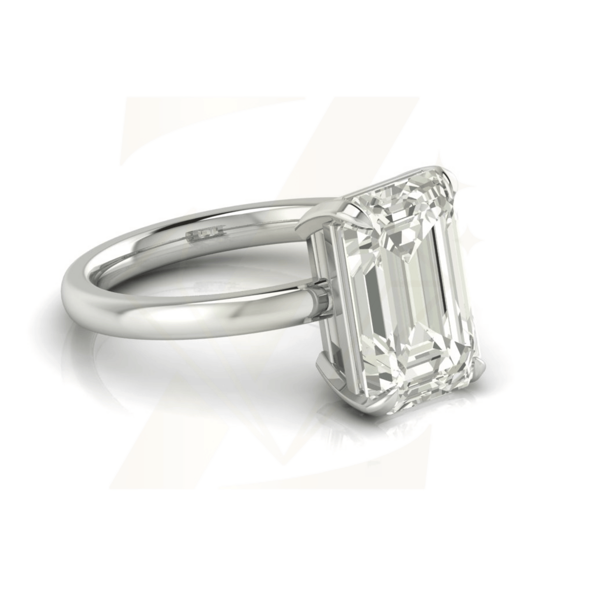 4.47 CTW Emerald Cut Ring - Zuvelio.com