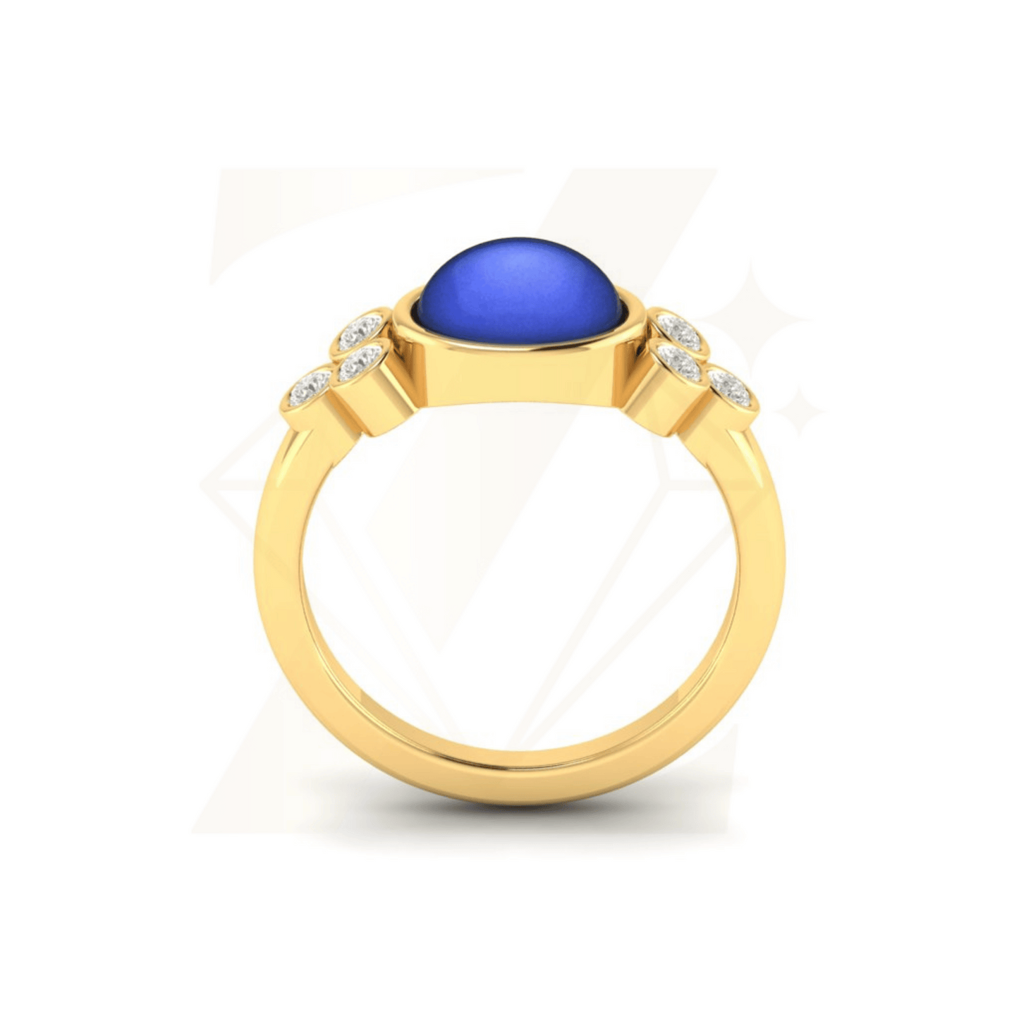 1.73 CTW Cabochon Oval And Round Cut Ring - Zuvelio.com