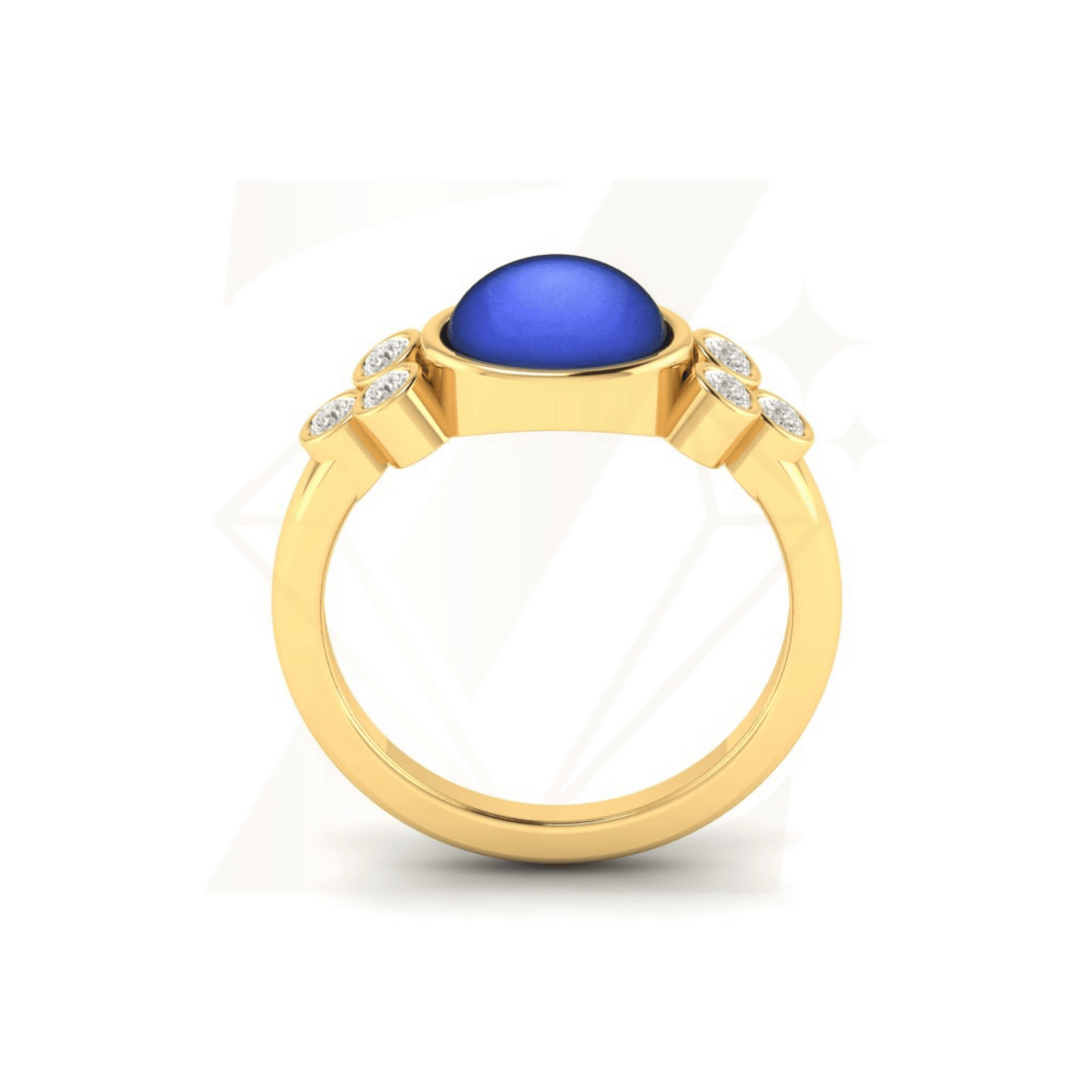 1.73 CTW Cabochon Oval And Round Cut Ring - Zuvelio.com