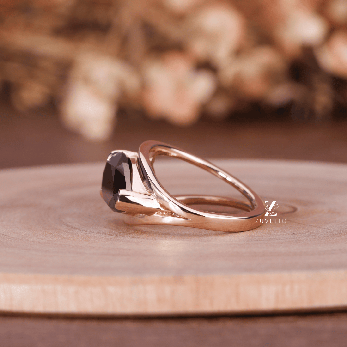 Pear Moissanite V Prong Ring