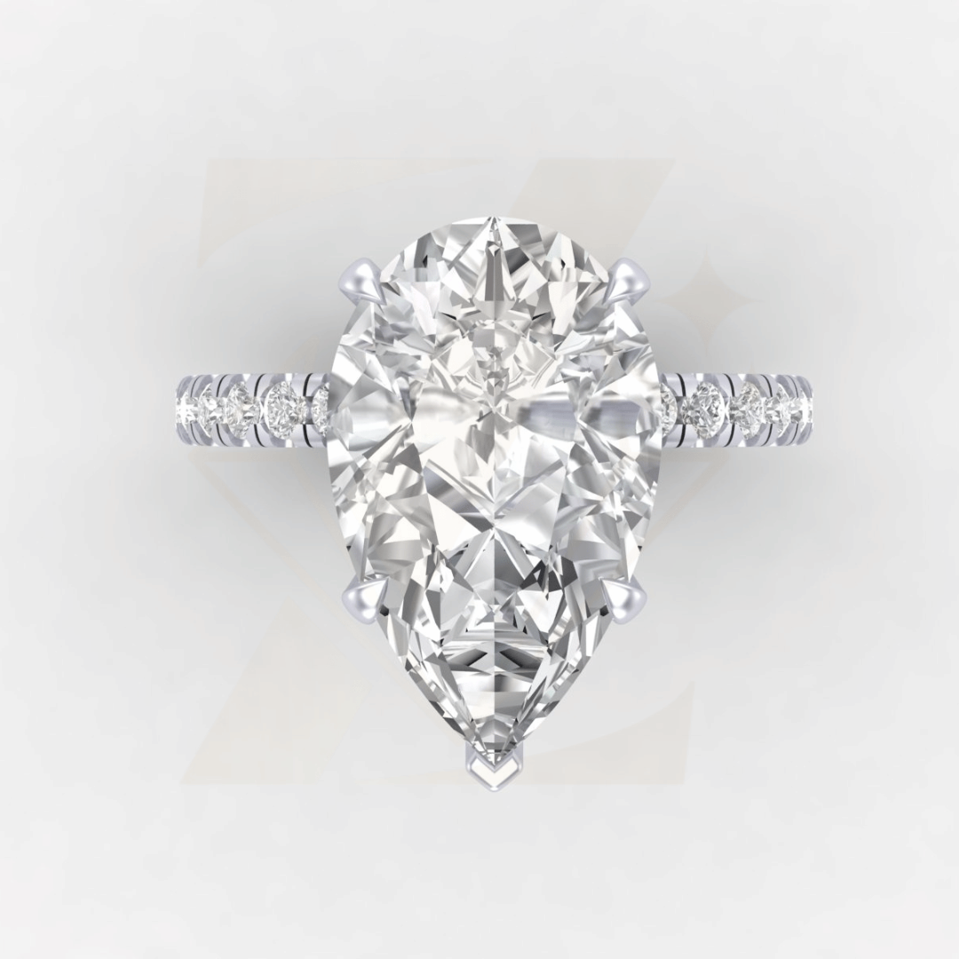 8.80 CTW Pear Cut Ring - Zuvelio.com