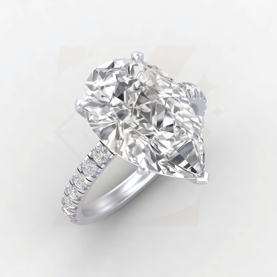 8.80 CTW Pear Cut Ring - Zuvelio.com