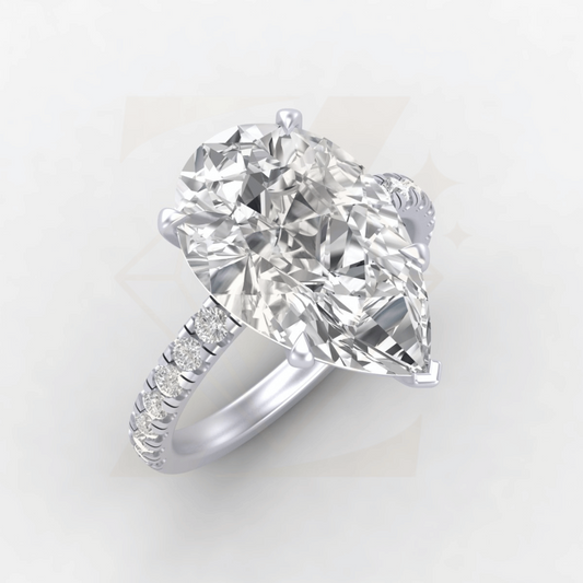 8.80 CTW Pear Cut Ring - Zuvelio.com
