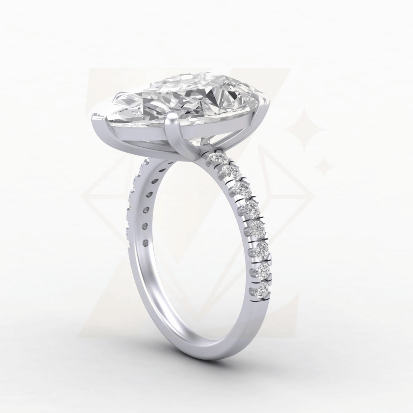 8.80 CTW Pear Cut Ring - Zuvelio.com