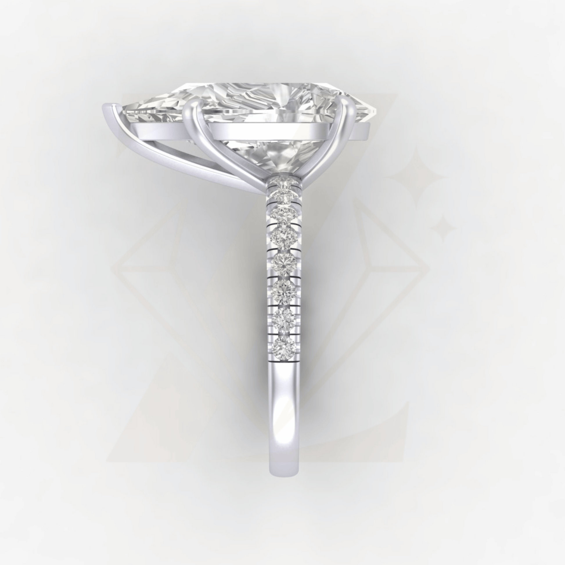8.80 CTW Pear Cut Ring - Zuvelio.com