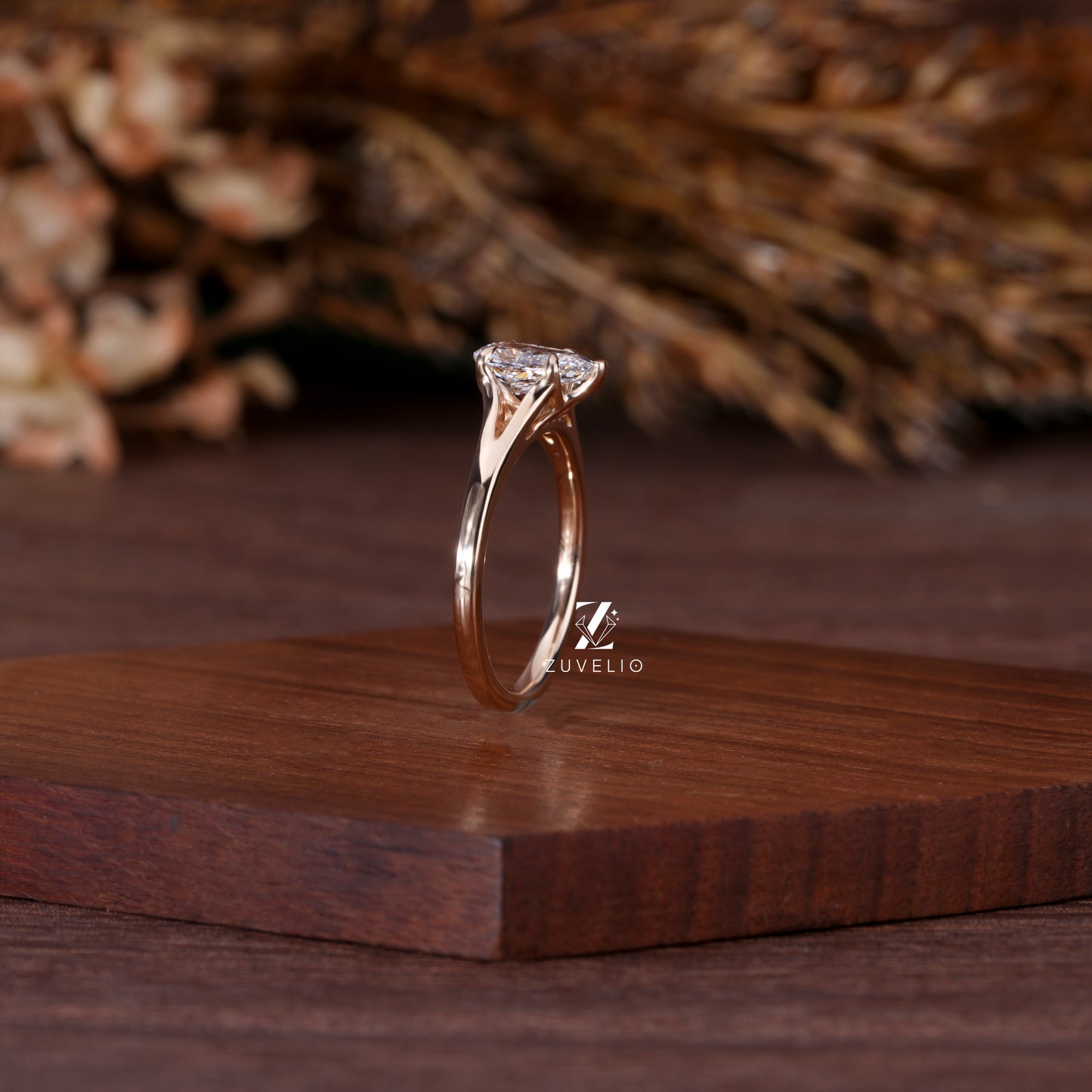 Pear Solitaire Diamond Ring