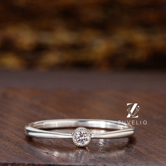 Dainty Solitaire Moissanite Ring - Zuvelio.com