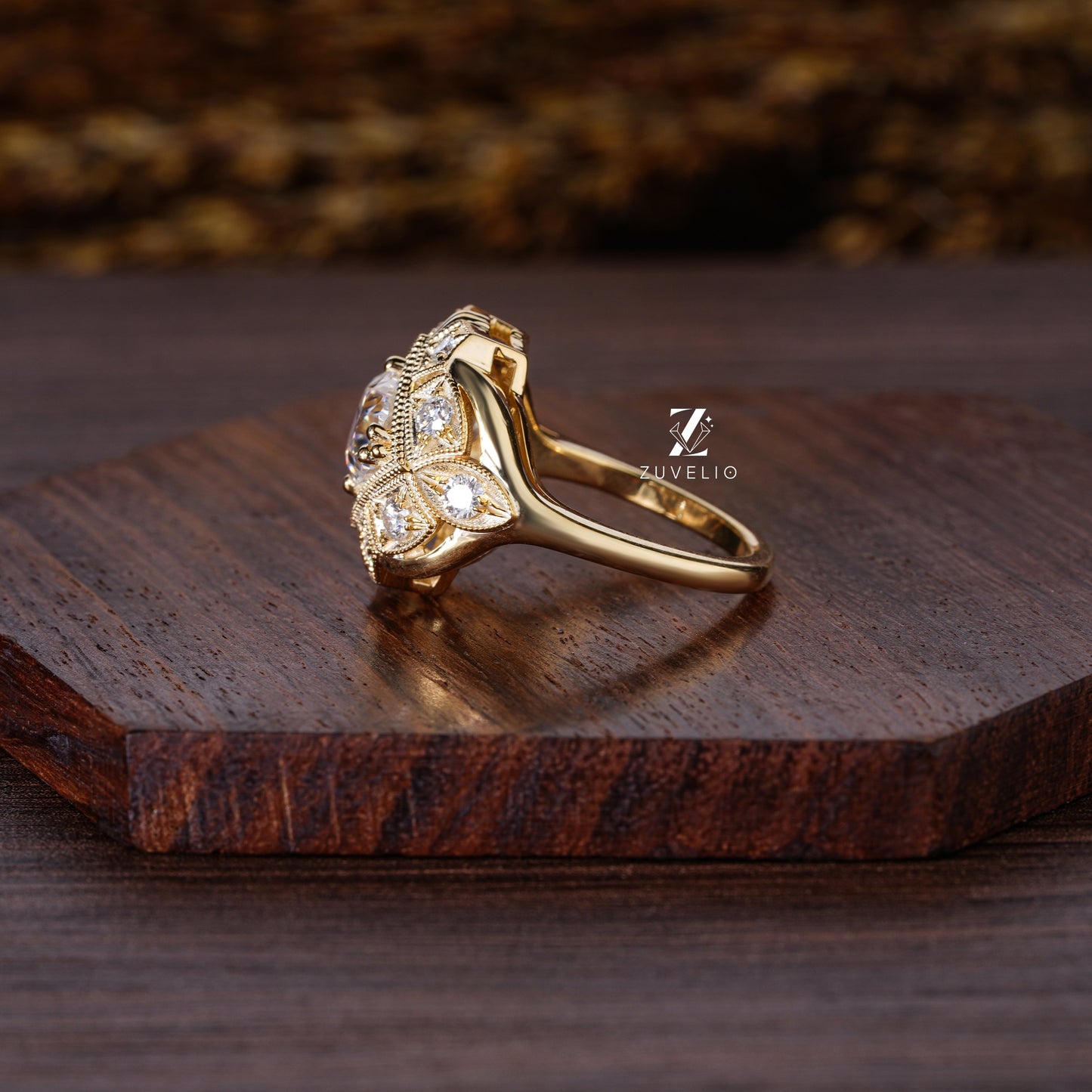 Art Deco Dome Moissanite Ring - Zuvelio.com