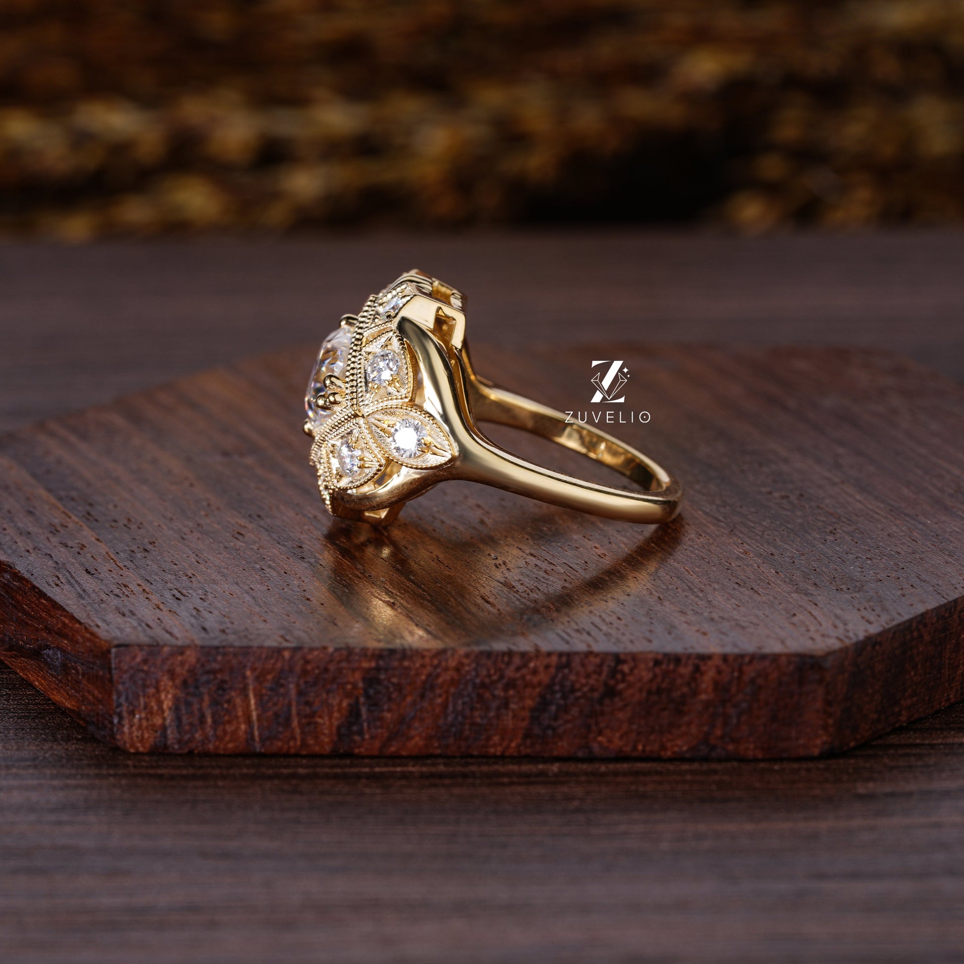 Art Deco Dome Moissanite Ring - Zuvelio.com