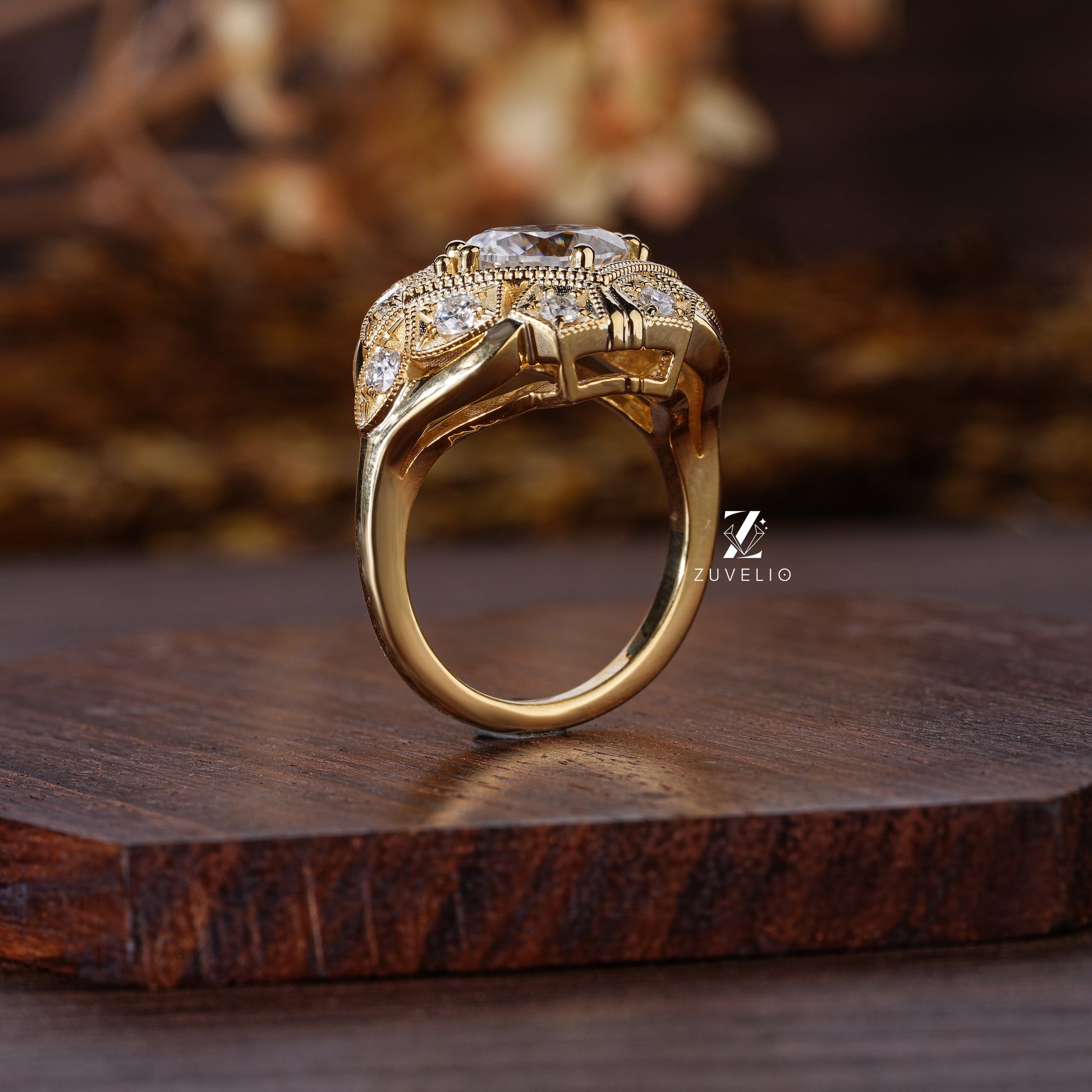 Art Deco Dome Moissanite Ring - Zuvelio.com