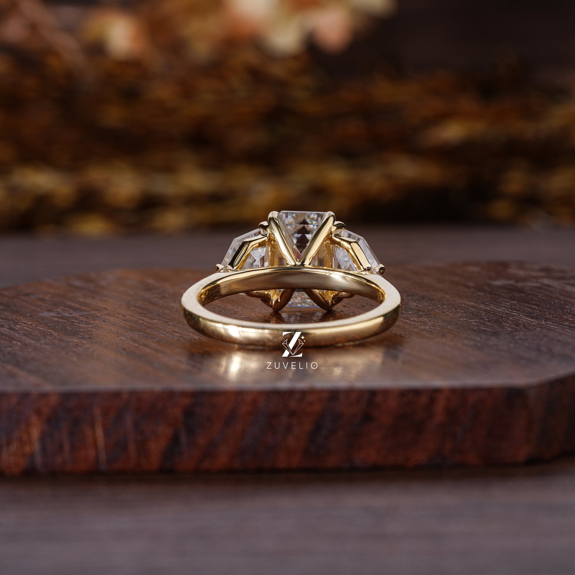 Emerald Cut Trilogy Ring - Zuvelio.com