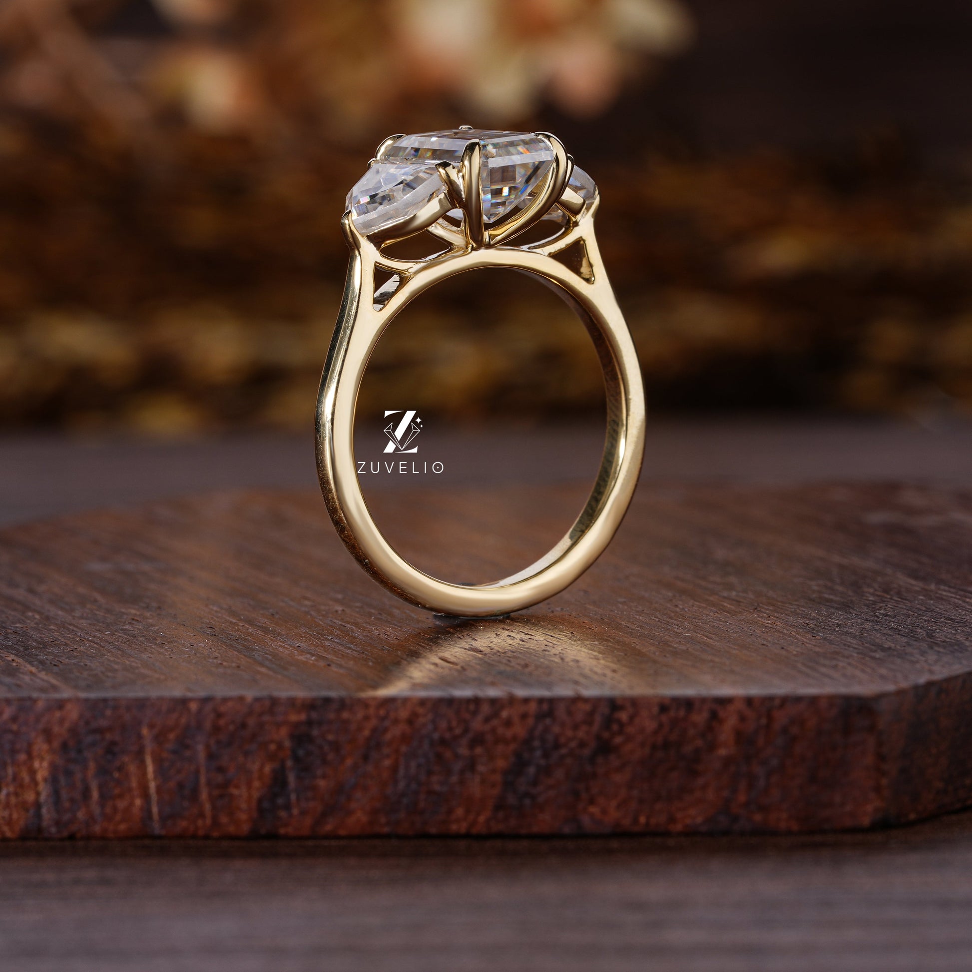 Emerald Cut Trilogy Ring - Zuvelio.com