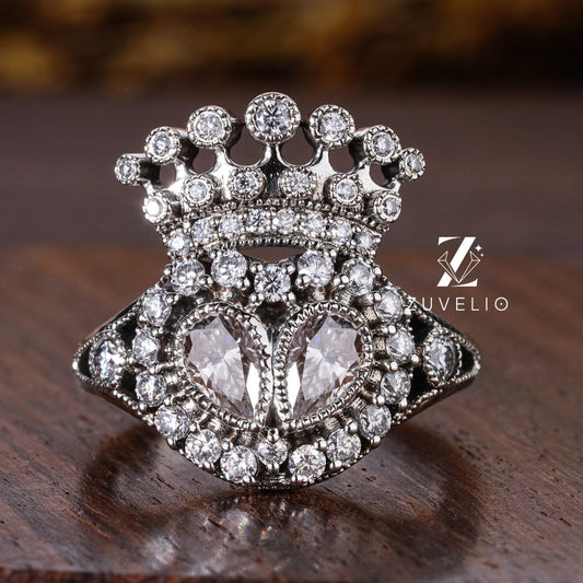 Rose cut Queen Moissanite Ring - Zuvelio.com