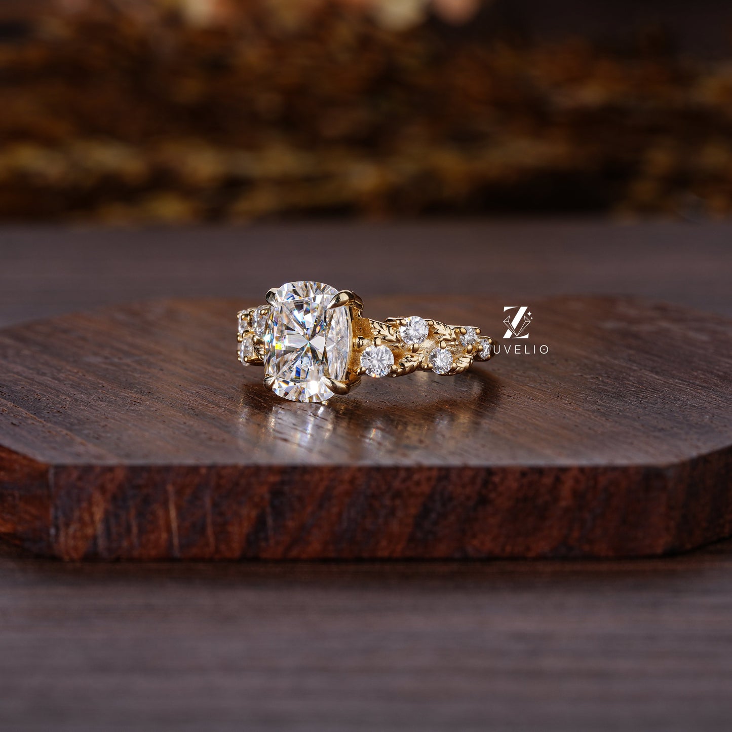 Nature Inspired Cushion Ring - Zuvelio.com