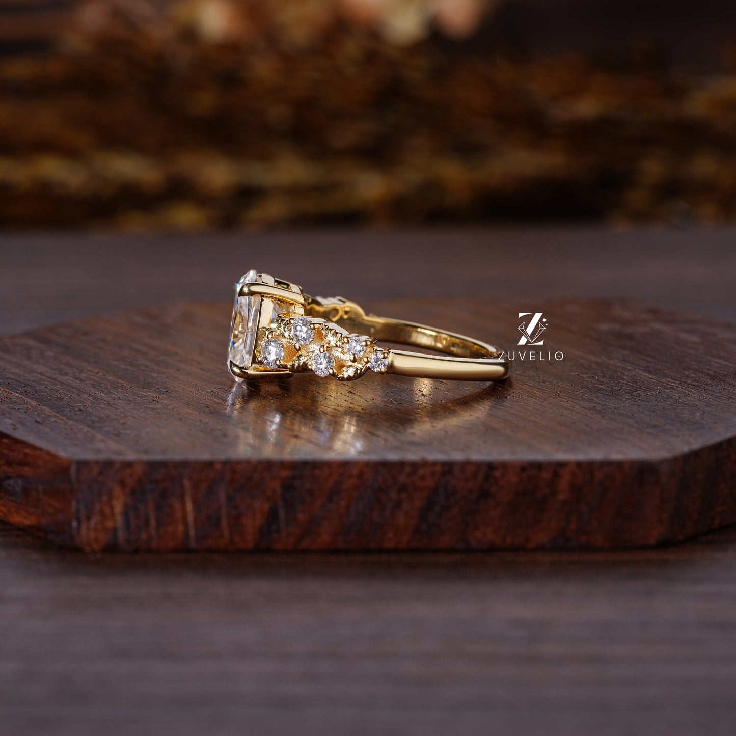 Nature Inspired Cushion Ring - Zuvelio.com