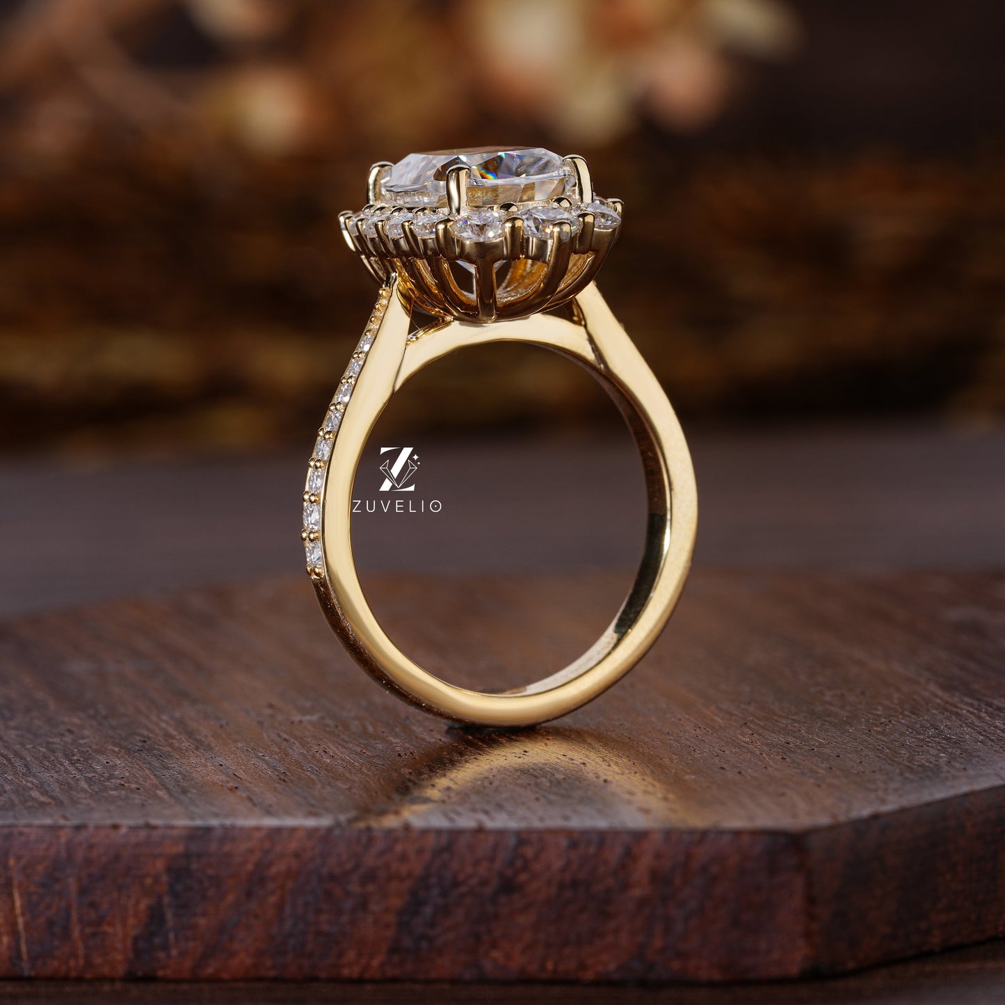 Halo Cushion Cut Moissanite Ring - Zuvelio.com