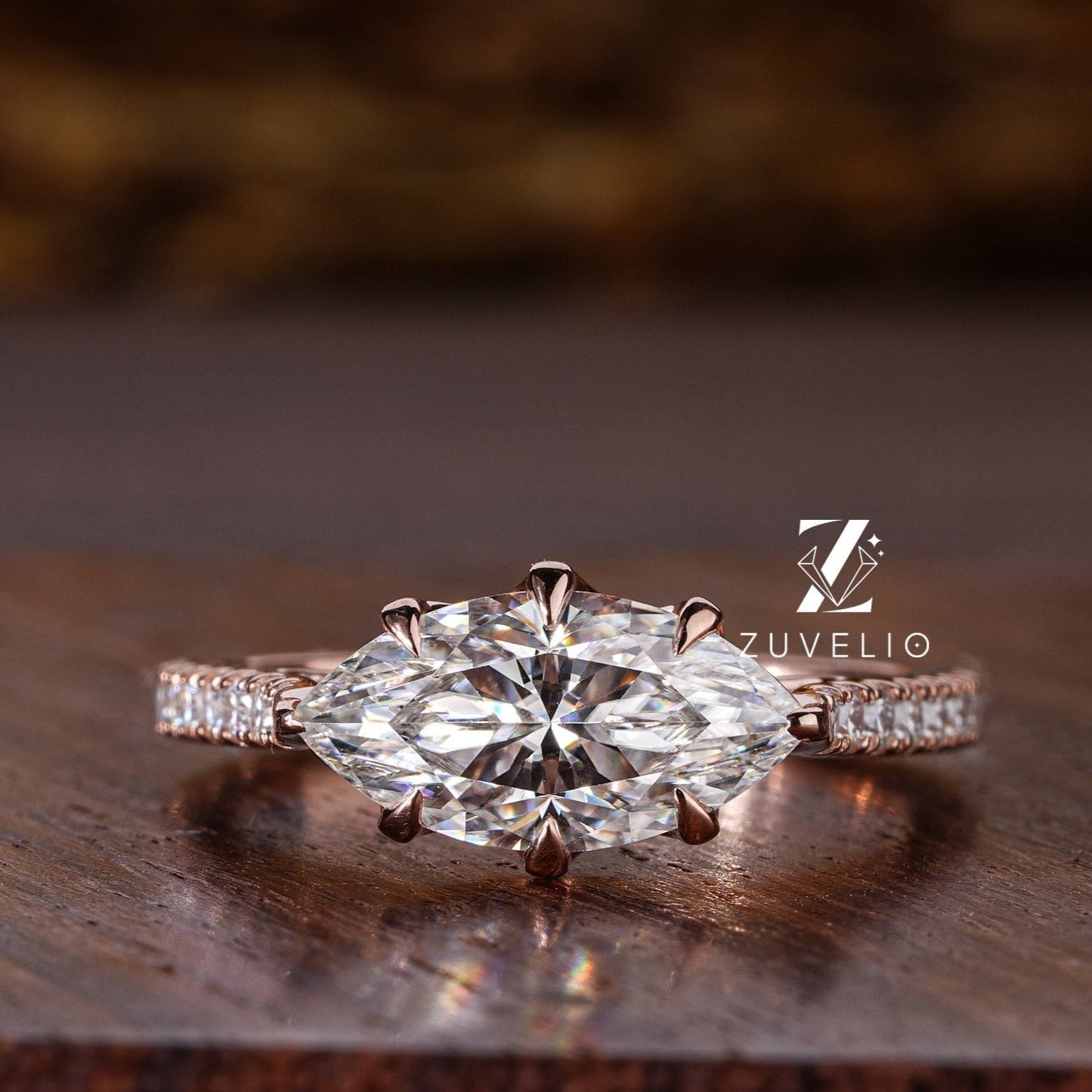 Marquise Cut Rose Gold Ring - Zuvelio.com