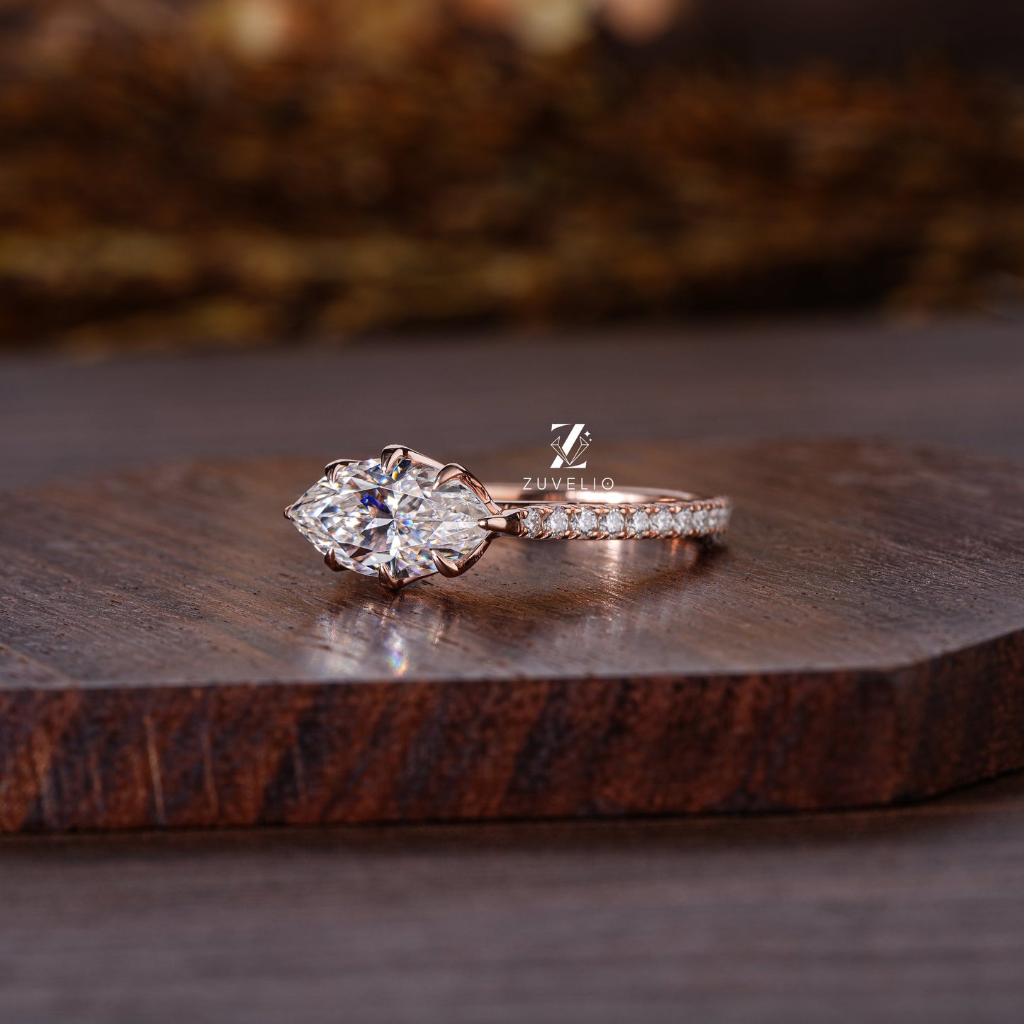 Marquise Cut Rose Gold Ring - Zuvelio.com