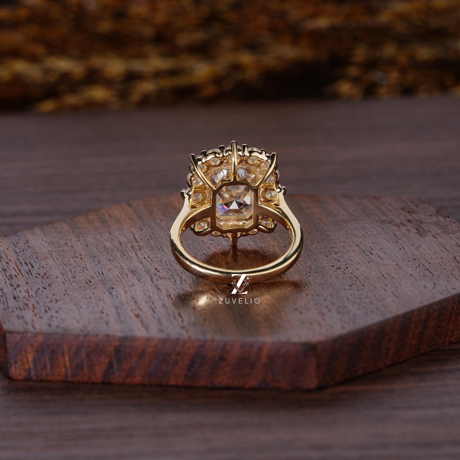 Emerald Cut Halo Style Ring - Zuvelio.com